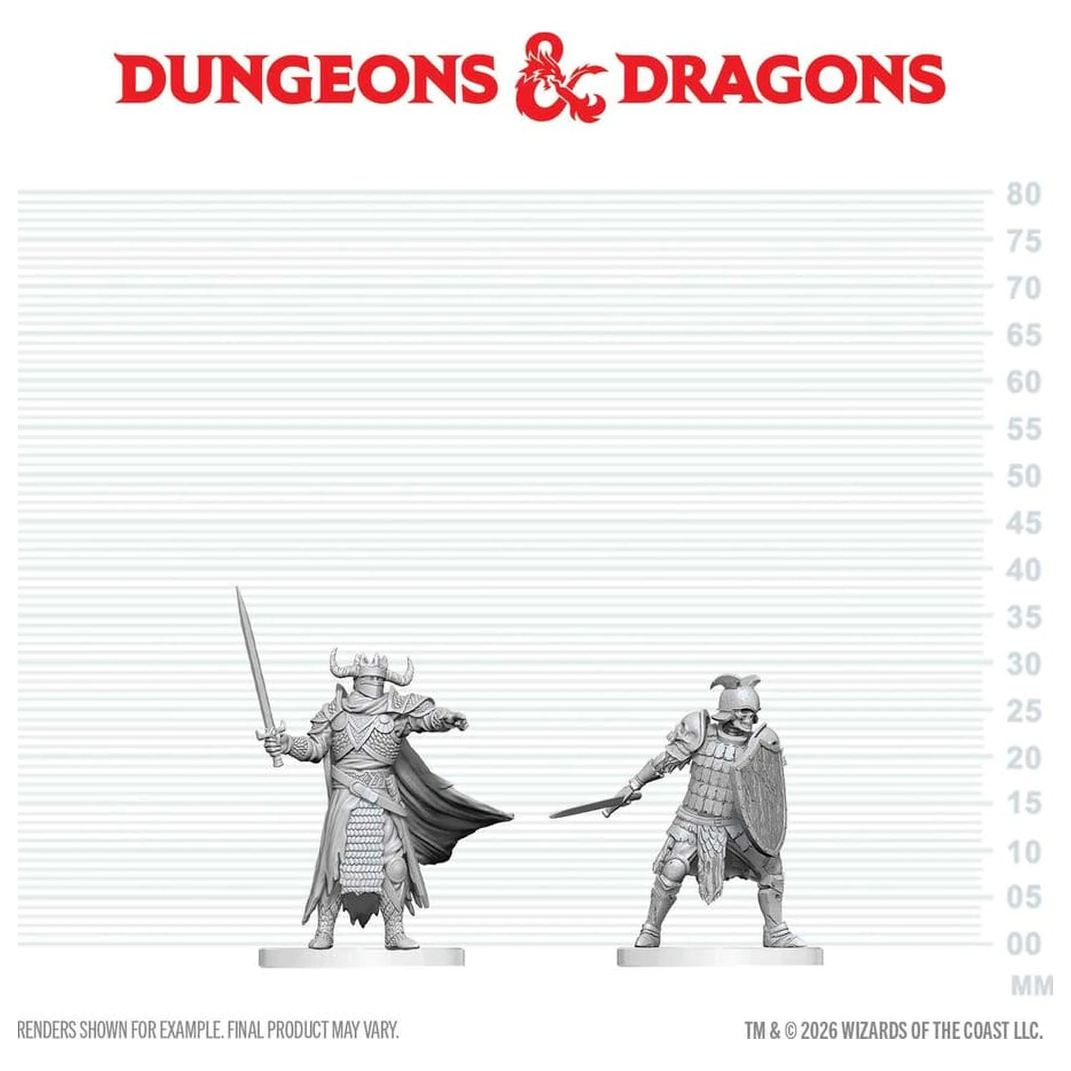 Dungeons & Dragons Nolzur's Marvelous Miniatures Nepobarvana miniatura Smrtni vitez in Smrtni vitez kandidat 14 cm fotografija izdelka