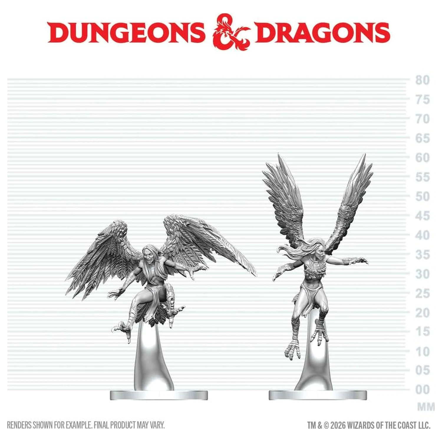 Dungeons & Dragons Nolzur's Marvelous Miniatures Pobarvane miniature harpij 17 cm fotografija izdelka