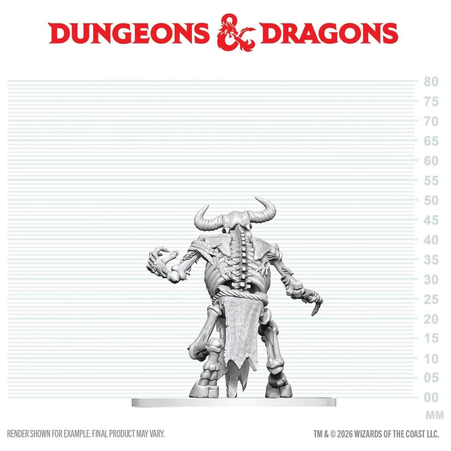 Dungeons & Dragons Nolzur's Marvelous Miniatures Nepobarvana miniaturna figura Kostur Minotavra 17 cm fotografija izdelka
