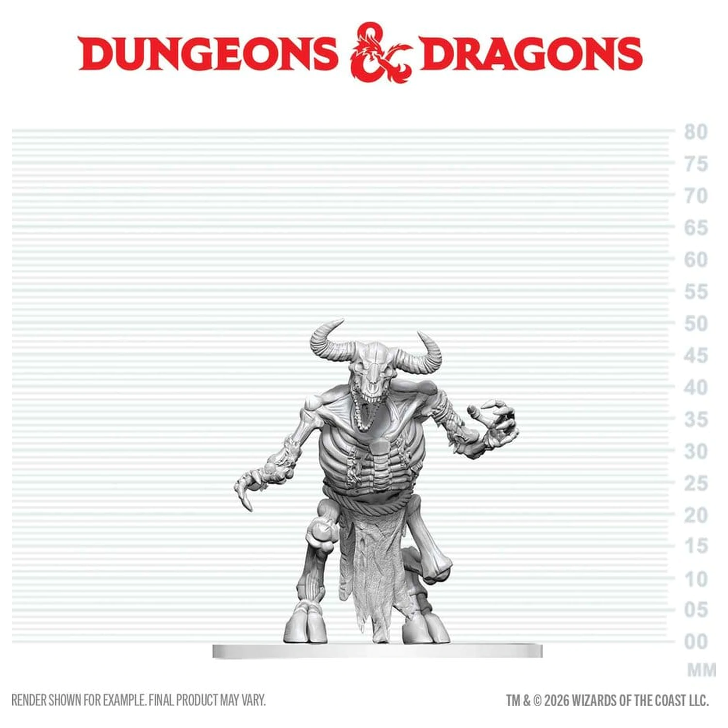 Dungeons & Dragons Nolzur's Marvelous Miniatures Nepobarvana miniaturna figura Kostur Minotavra 17 cm fotografija izdelka