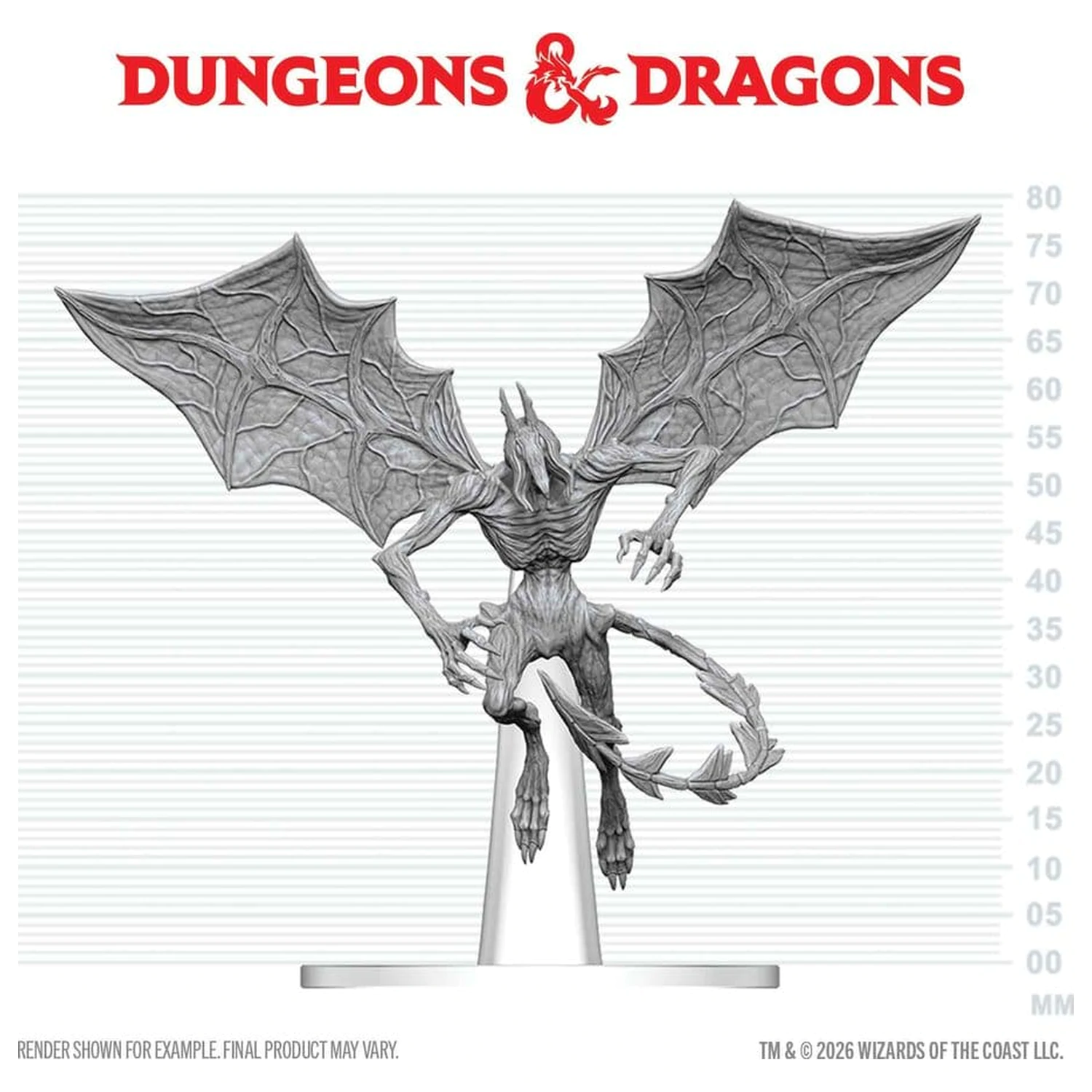 Dungeons & Dragons Nolzur's Marvelous Miniatures Nepobarvana miniatura Nightgaunt 17 cm fotografija izdelka