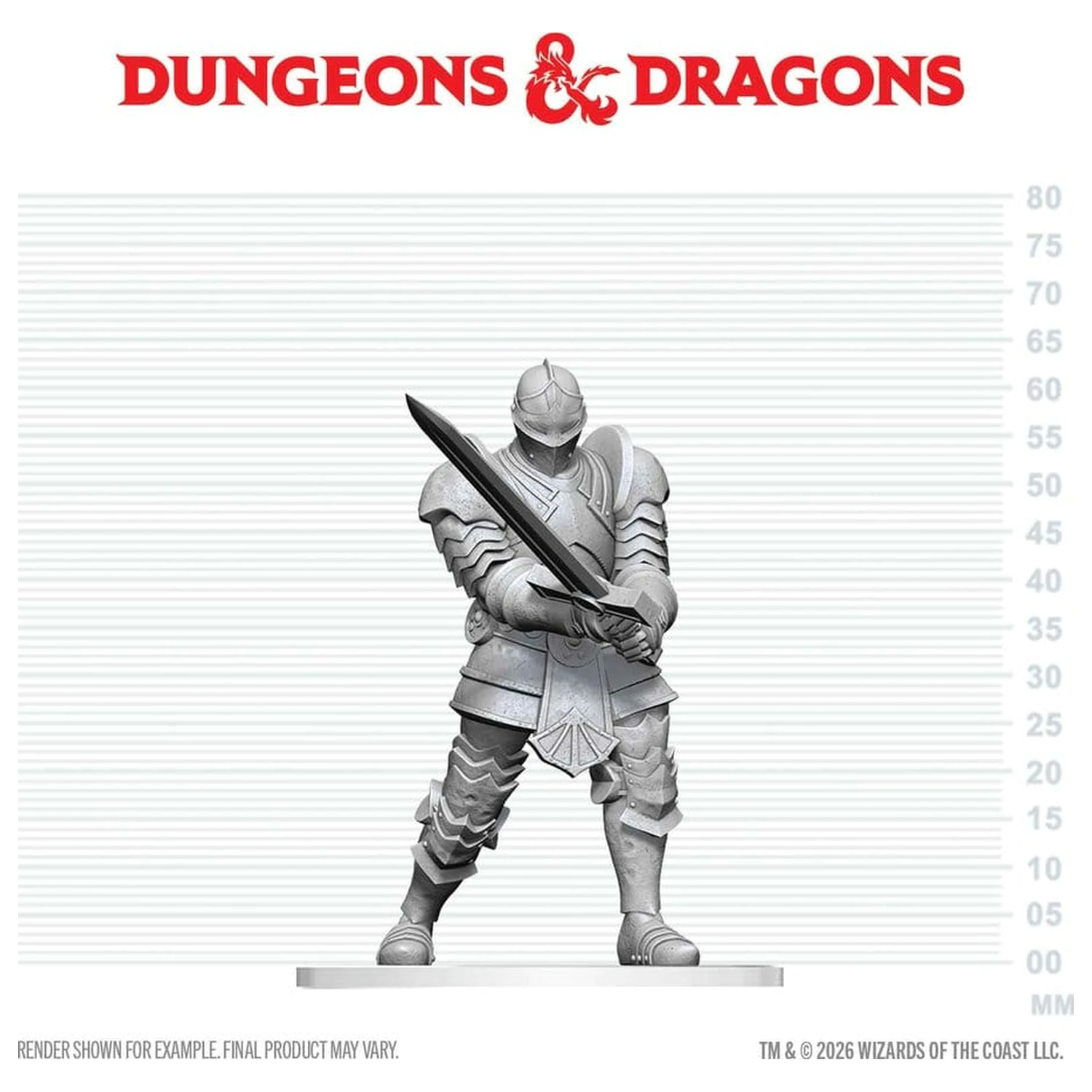 Dungeons & Dragons Nolzur's Marvelous Miniatures Nepobarvana miniatura Red Knight Guardian Golem 14 cm fotografija izdelka