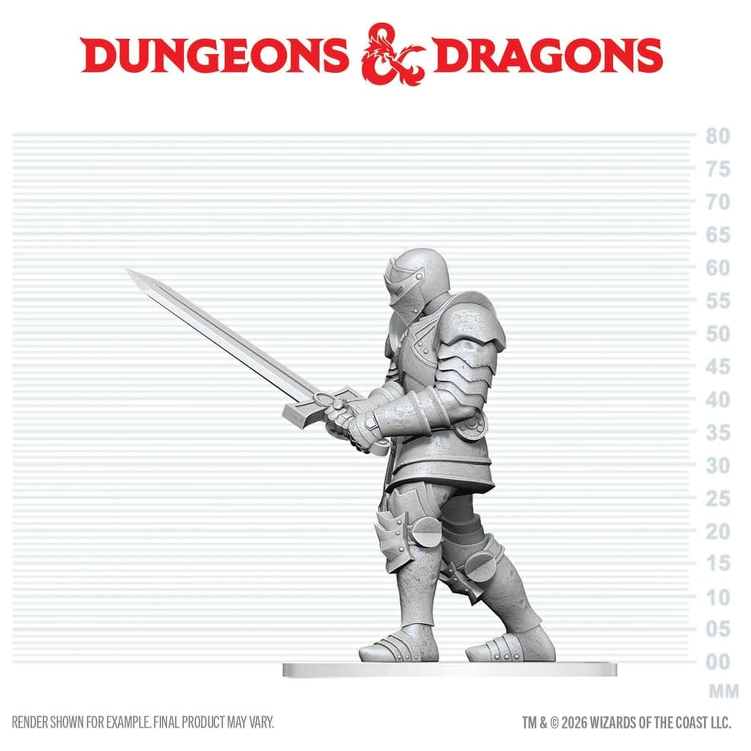 Dungeons & Dragons Nolzur's Marvelous Miniatures Nepobarvana miniatura Red Knight Guardian Golem 14 cm fotografija izdelka