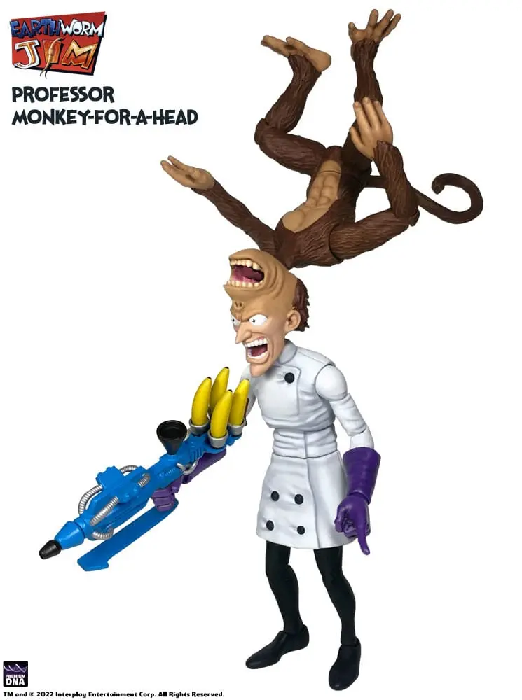 Earthworm Jim Akcijska Figura Wave 1: Professor Monkey-For-A-Head 28 cm fotografija izdelka