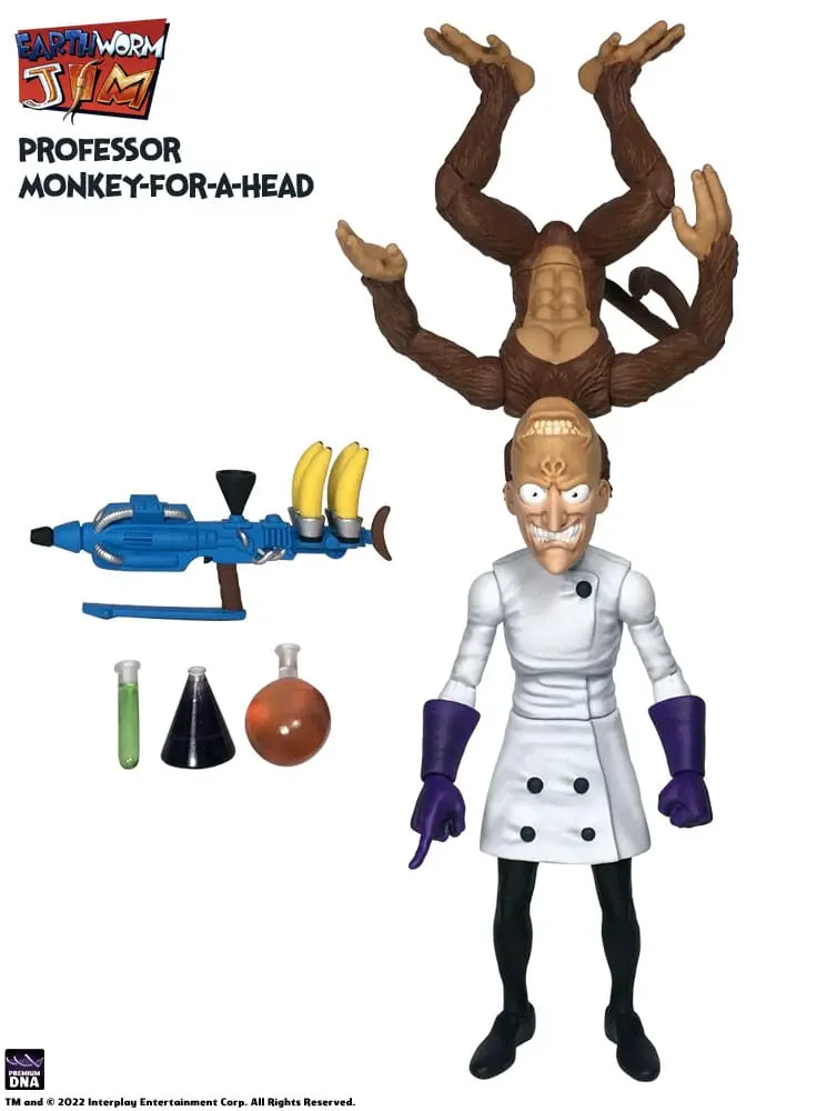 Earthworm Jim Akcijska Figura Wave 1: Professor Monkey-For-A-Head 28 cm fotografija izdelka