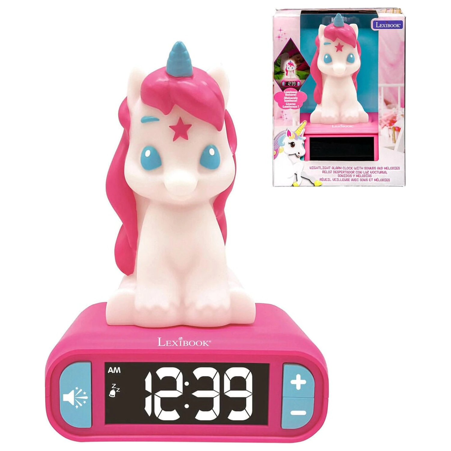 Unicorn 3D nočna lučka digitalna budilka fotografija izdelka