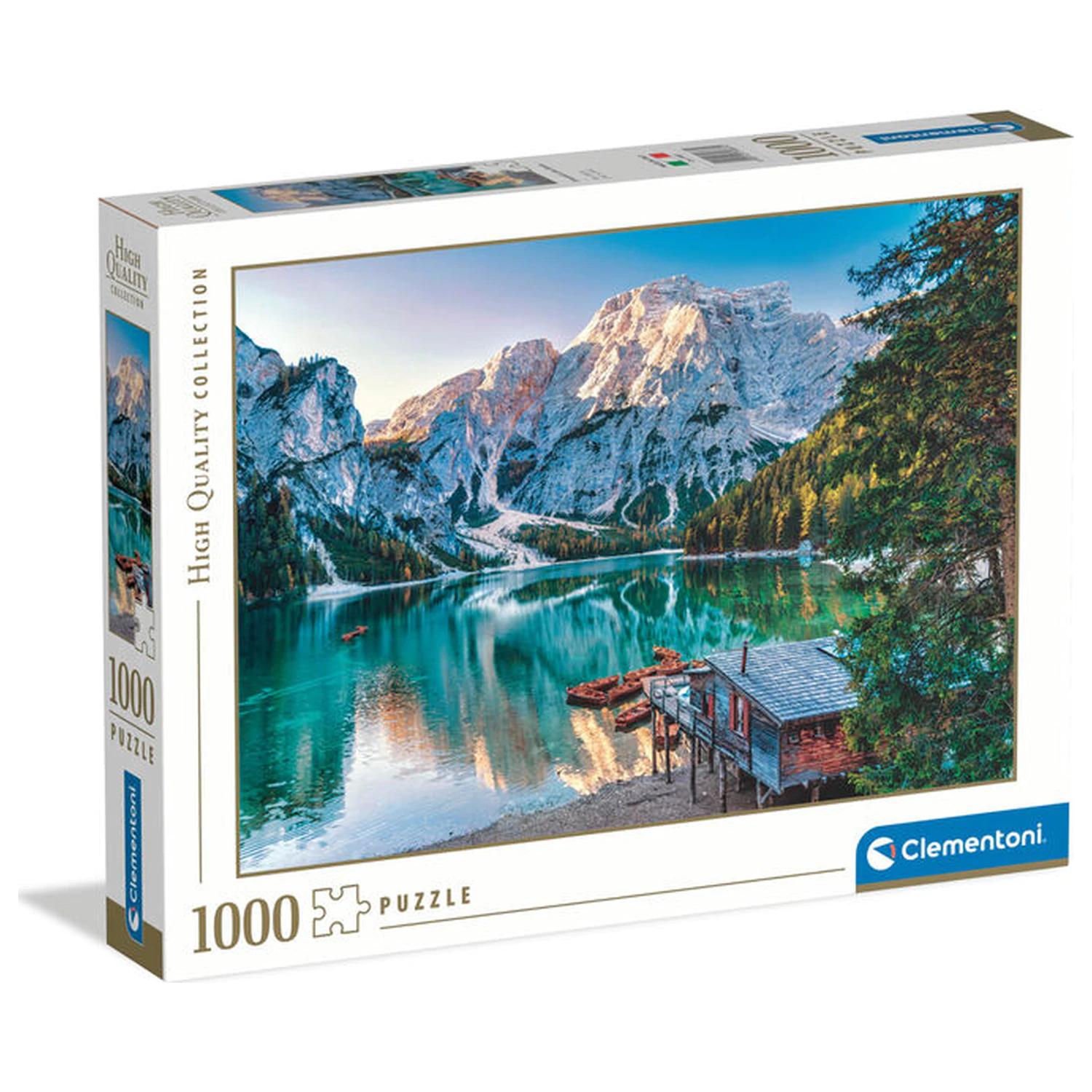 Emerald Lake Braies uganka 1000 kosov fotografija izdelka