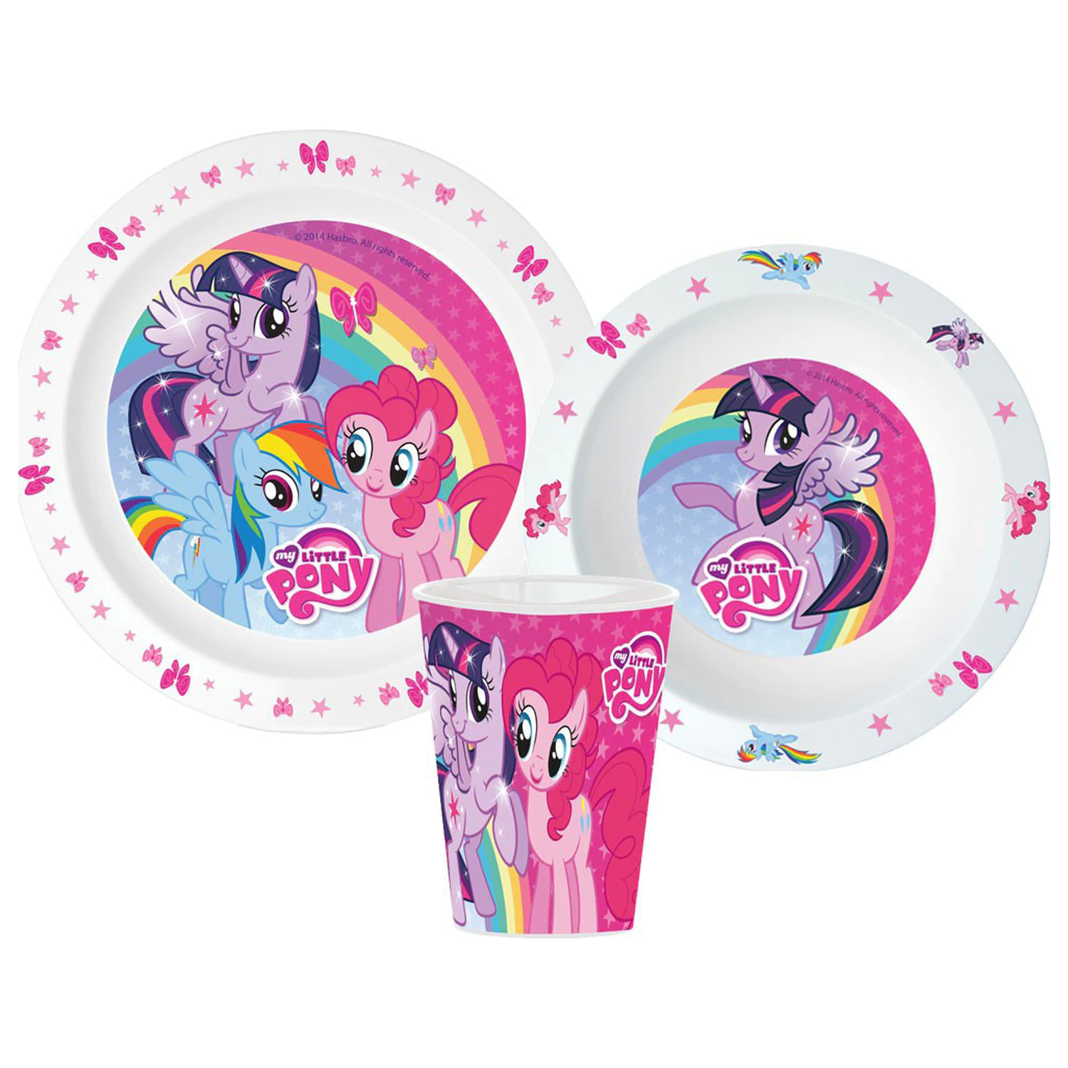 My Little Pony Roza jedilni set, Micro Plastic set, s 260 ml steklenico fotografija izdelka