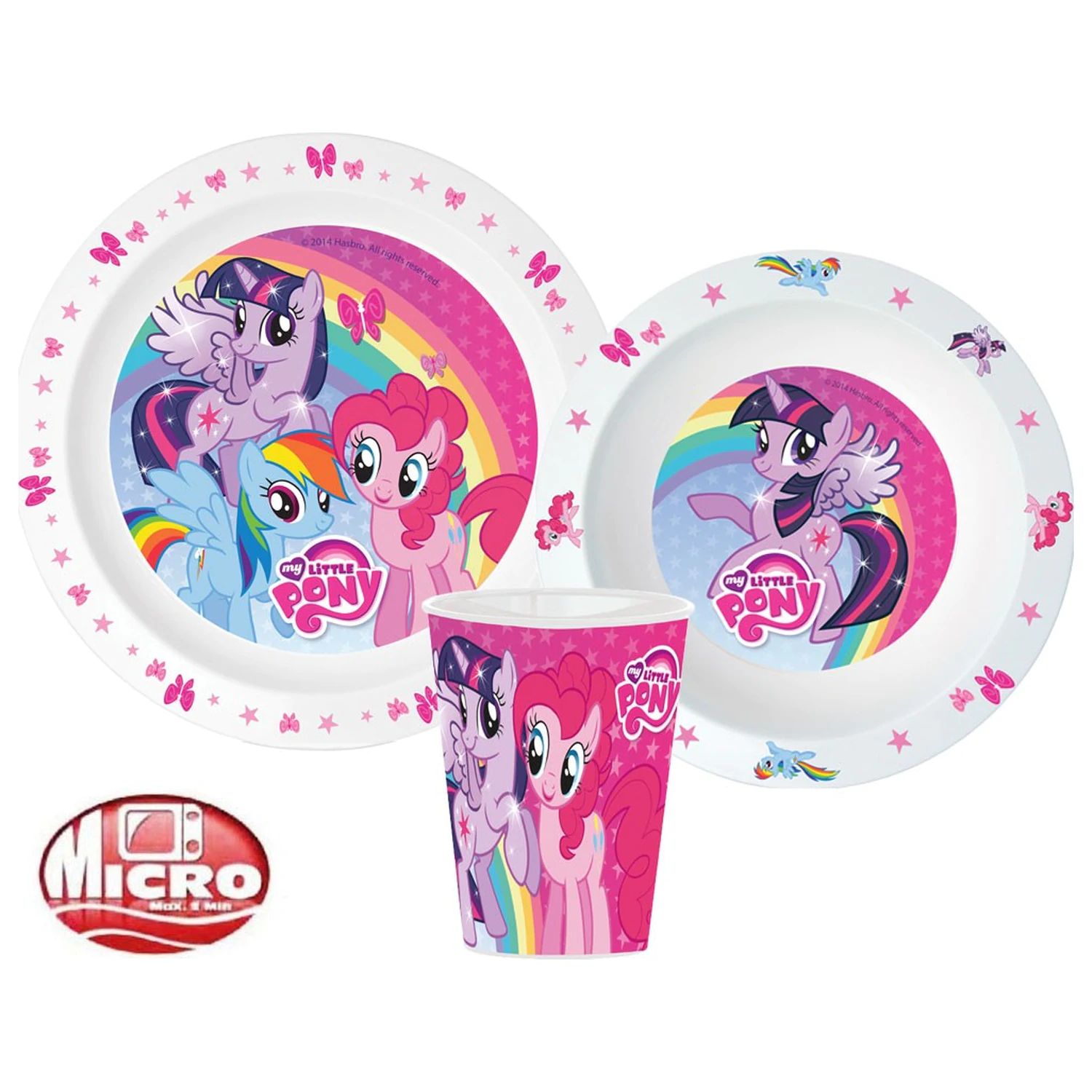 My Little Pony Pink namizni set, mikro plastični set, s 260 ml kozarcem fotografija izdelka