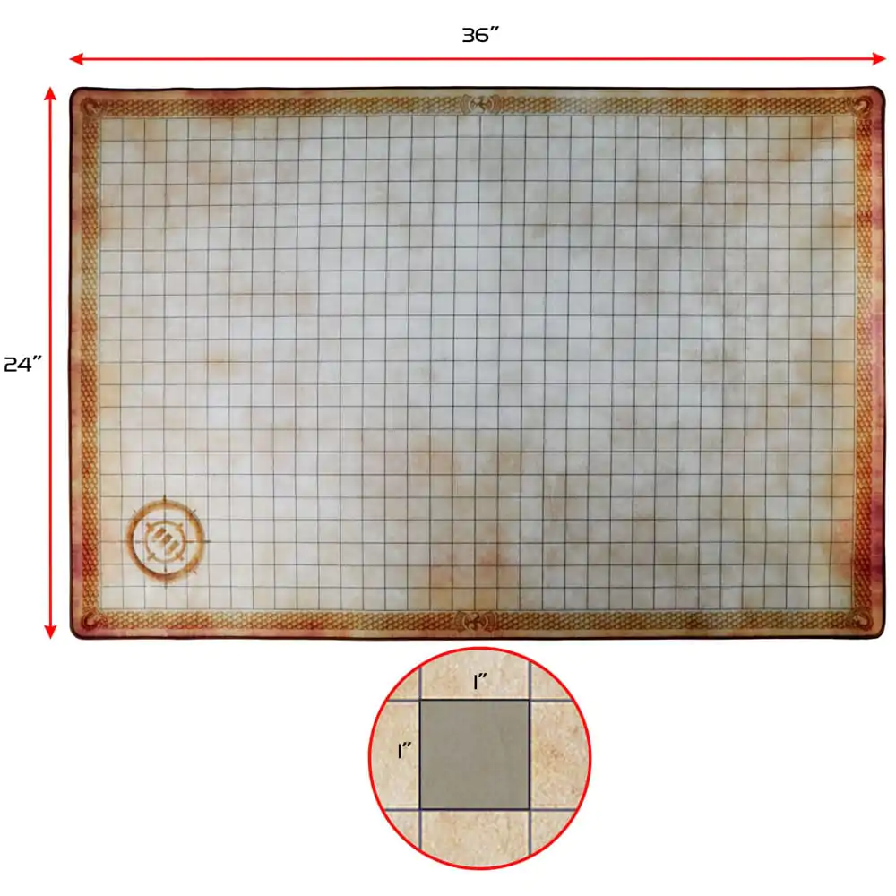 Izboljšana RPG serija Grid Mat Deluxe Edition DnD podloga za igro fotografija izdelka