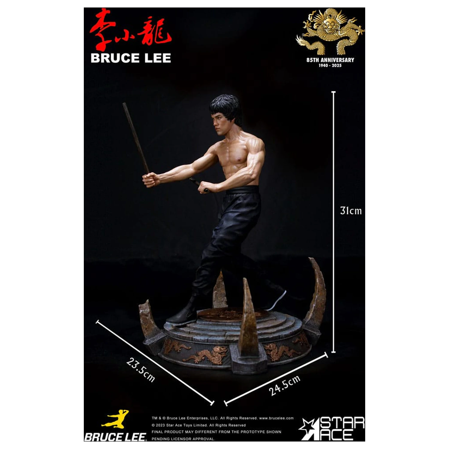 Enter the Dragon Movie Kip 1/6 Bruce Lee Kali Sticks Fight Normal Basement Version 30 cm fotografija izdelka