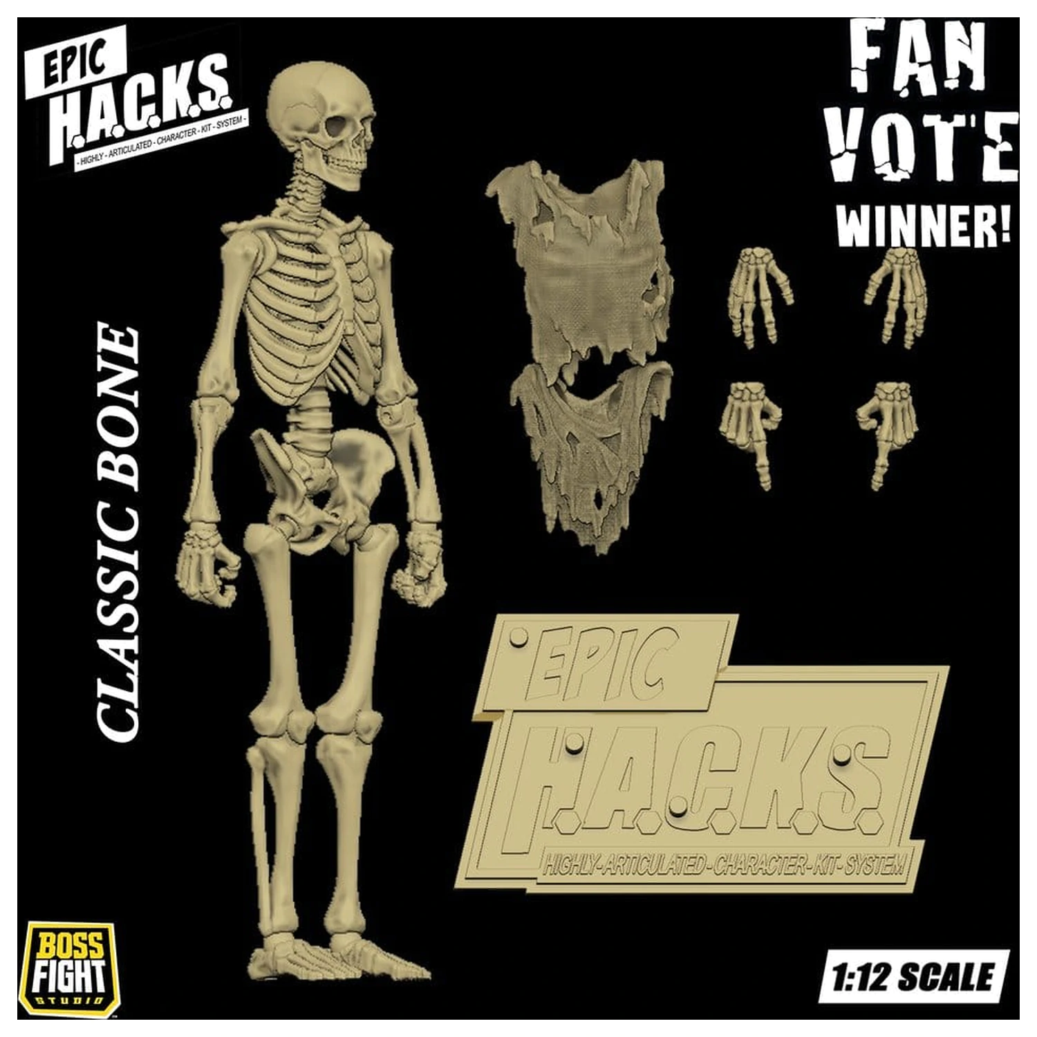 Epic H.A.C.K.S. akcijska figura 1/12 skelet, prazna klasična kost fotografija izdelka
