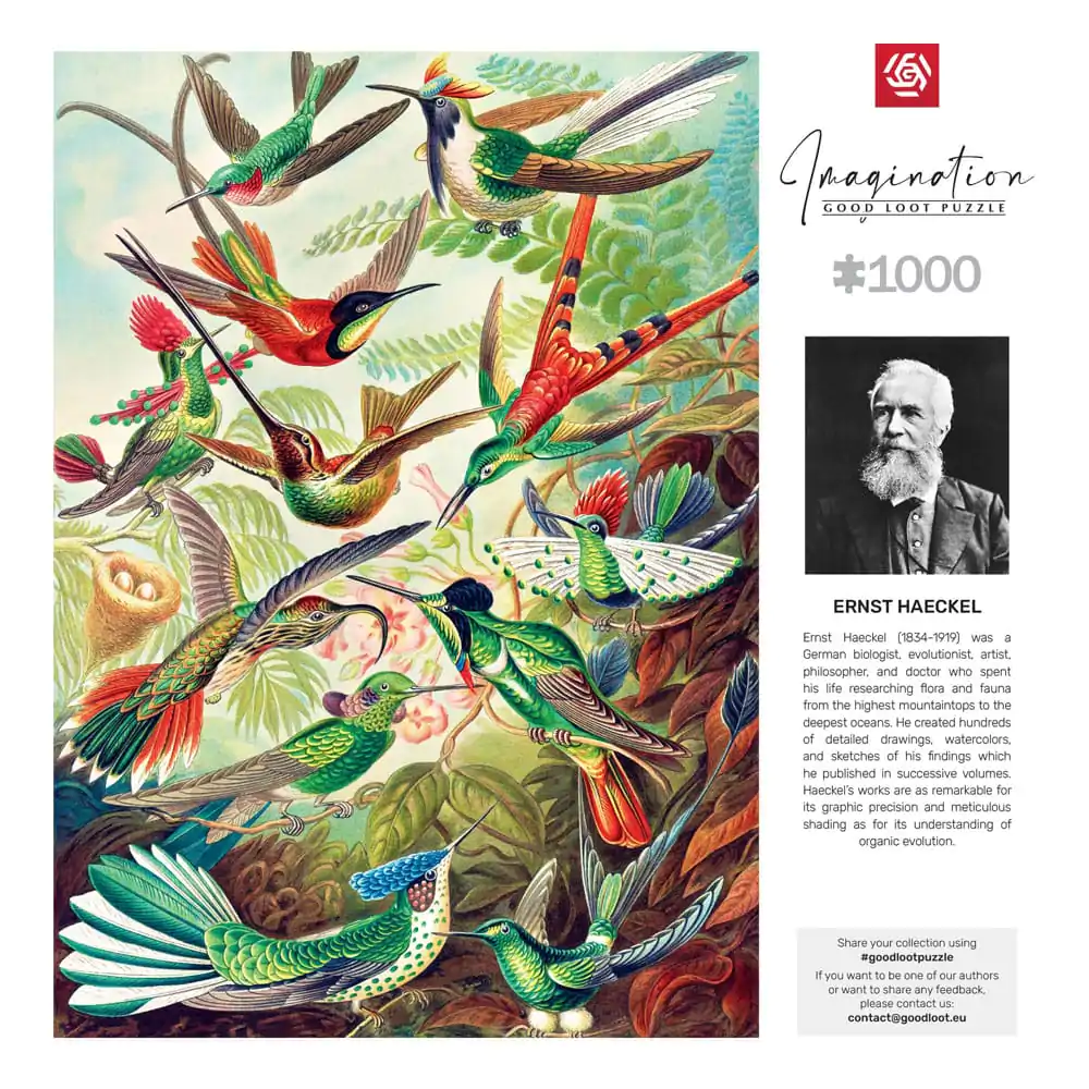 Ernst Haeckel Imagination Puzzle Kolibriji (1000 kosov) fotografija izdelka