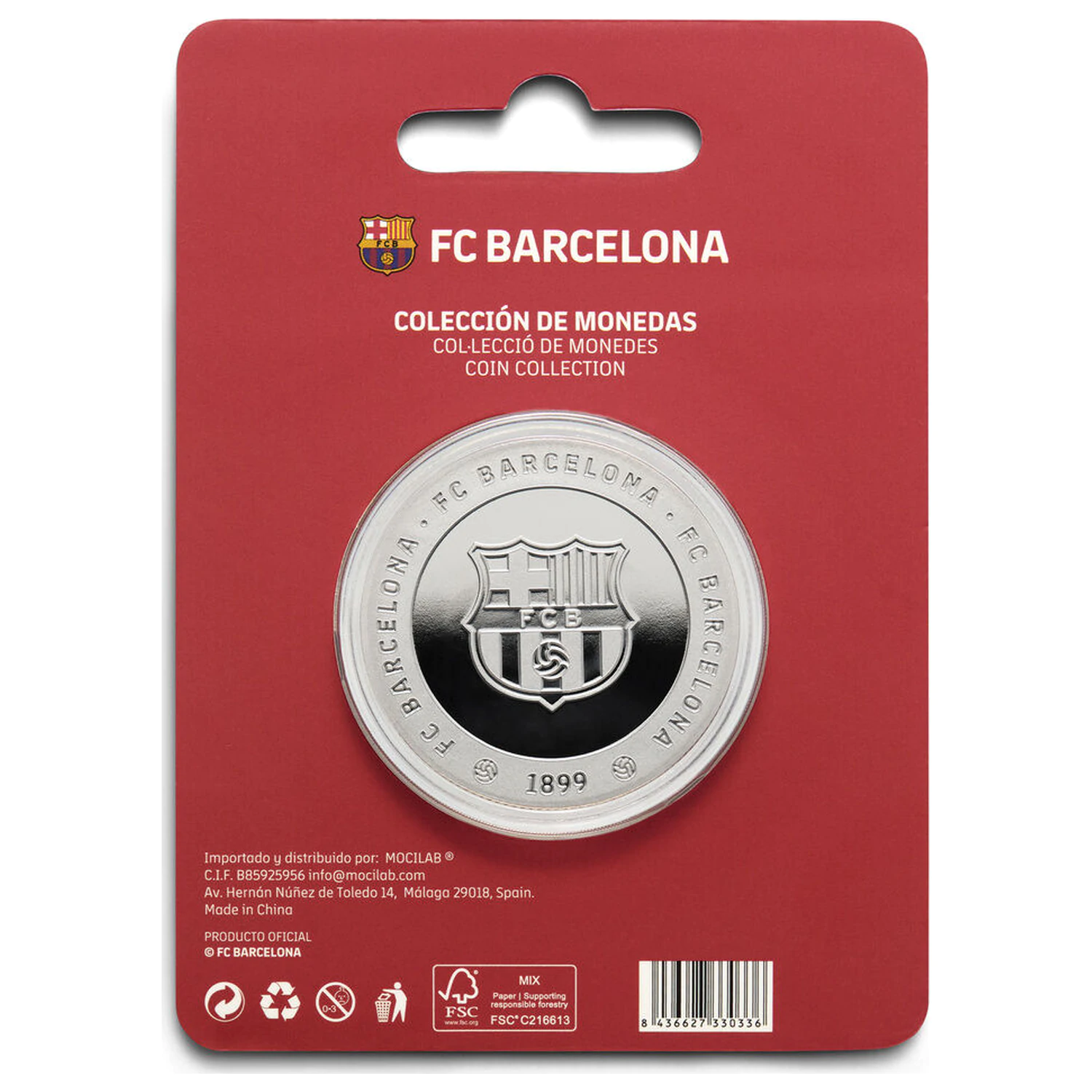 F.C. Barcelona Camp Nou spominski kovanec fotografija izdelka