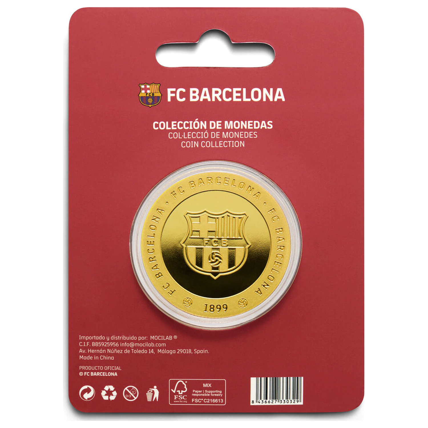 F.C. Barcelona Camp Nou spominski kovanec fotografija izdelka