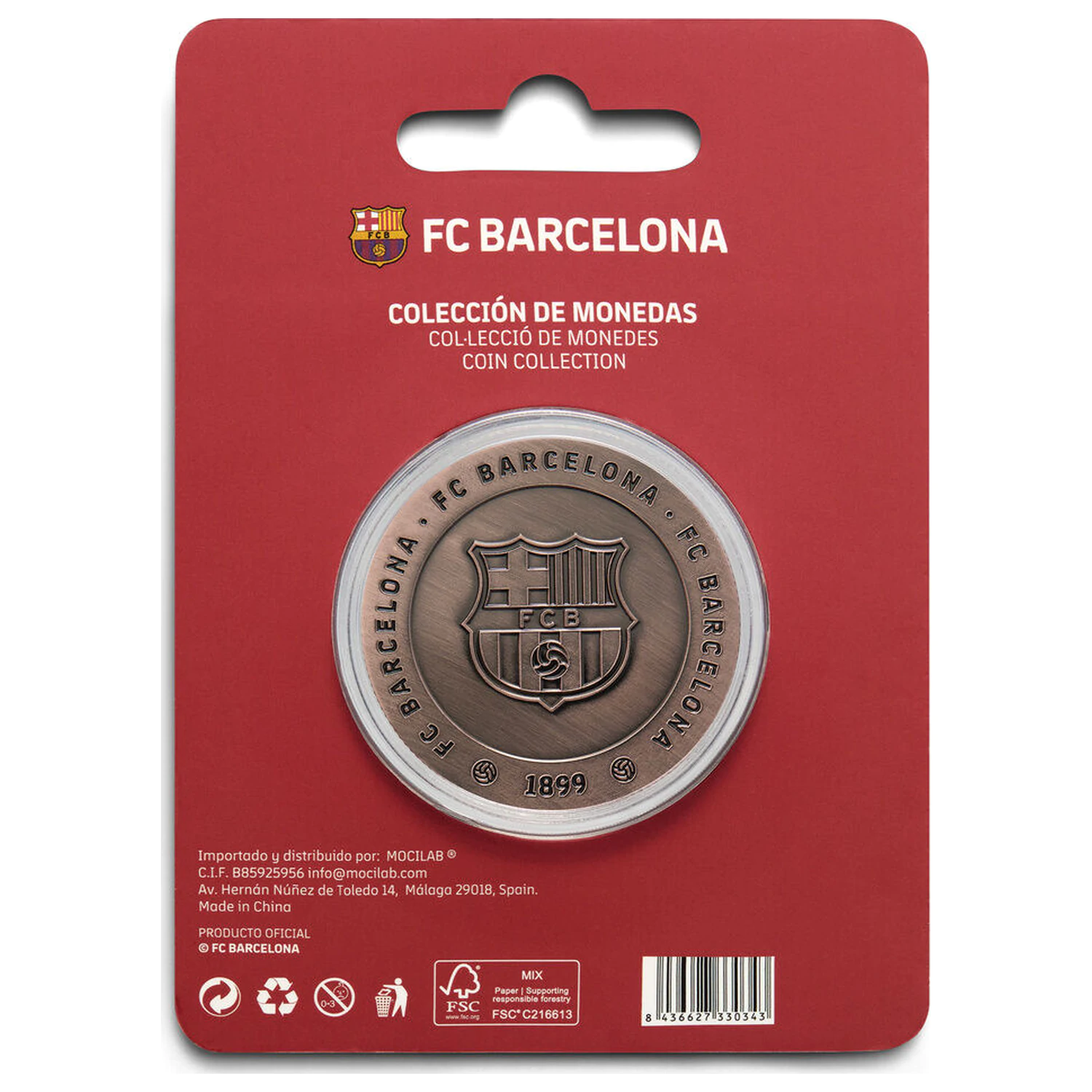 F.C. Barcelona Forza Barca spominski kovanec fotografija izdelka