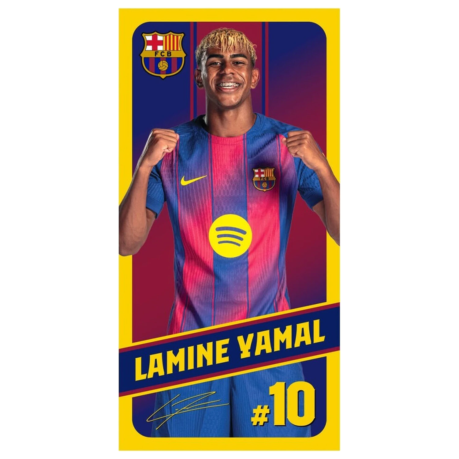 F.C Barcelona Lamine Yamal brisača iz mikrovlaken za plažo fotografija izdelka