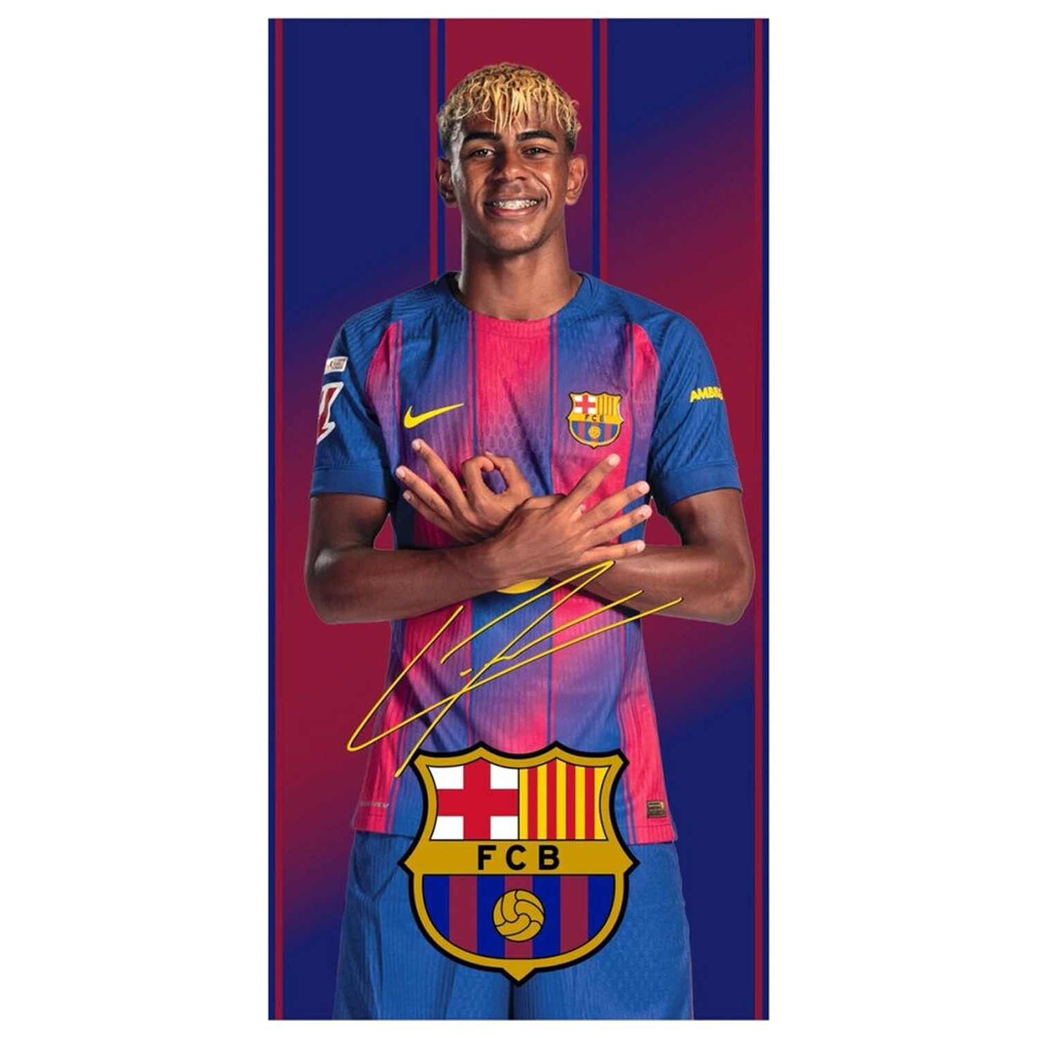 F.C Barcelona Lamine Yamal mikrovlaknena brisača za plažo fotografija izdelka