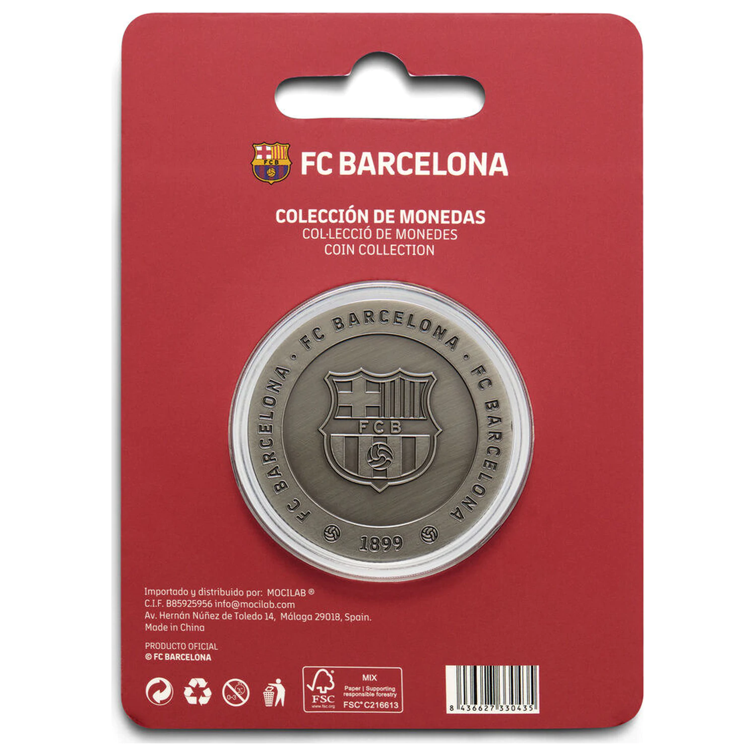F.C. Barcelona Massia spominski kovanec fotografija izdelka