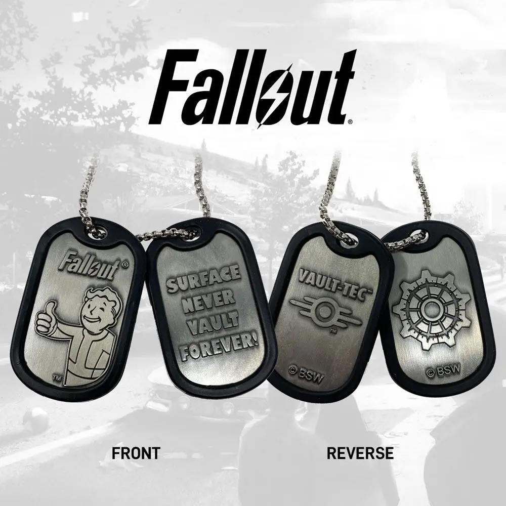 Fallout vojaške ploščice z kroglično verižico Logo fotografija izdelka