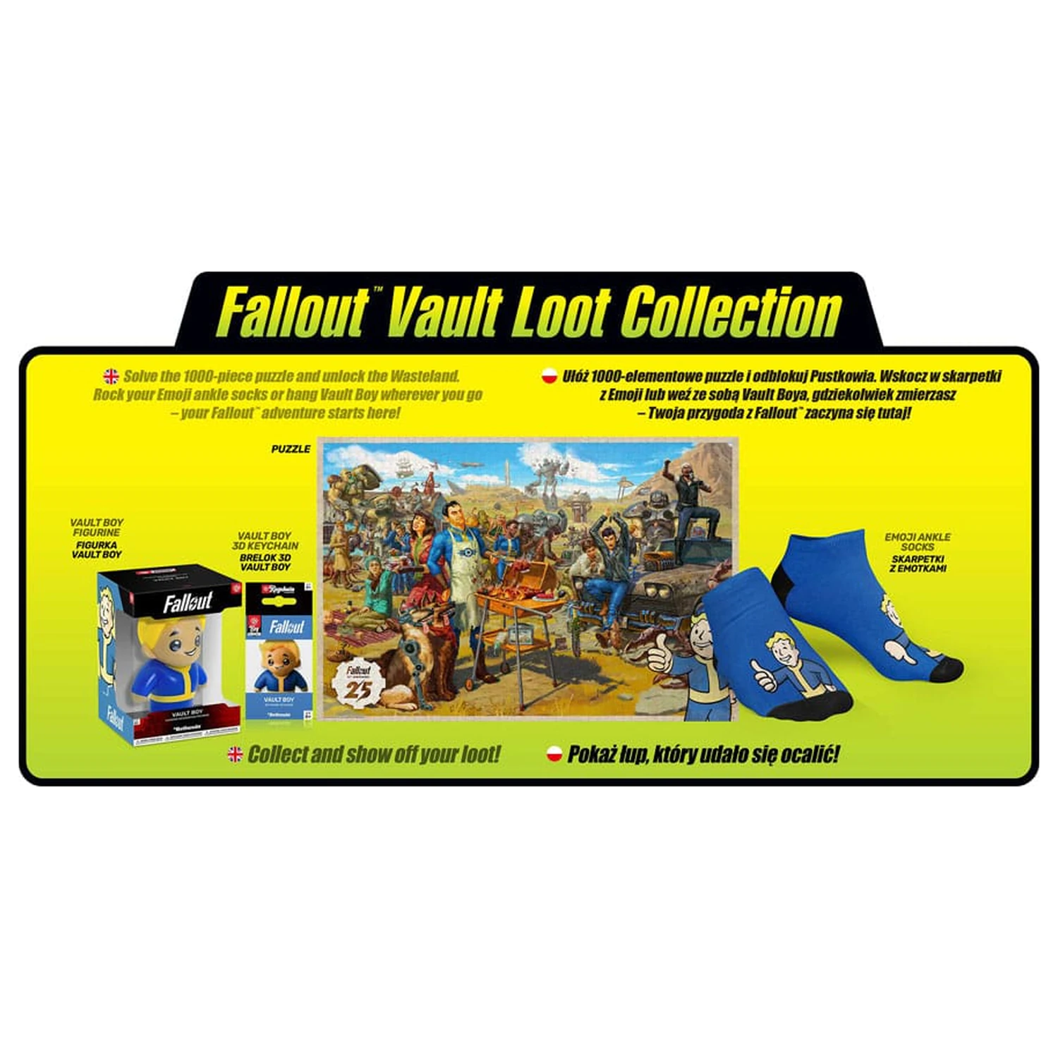 Fallout darilni set Fallout Vault Loot Collection (Uganka, nogavice, figurica & obesek za ključe) fotografija izdelka