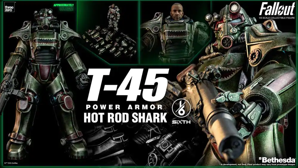 Fallout FigZero akcijska figura 1/6 T-45 Hot Rod Shark Power Armor 37 cm fotografija izdelka