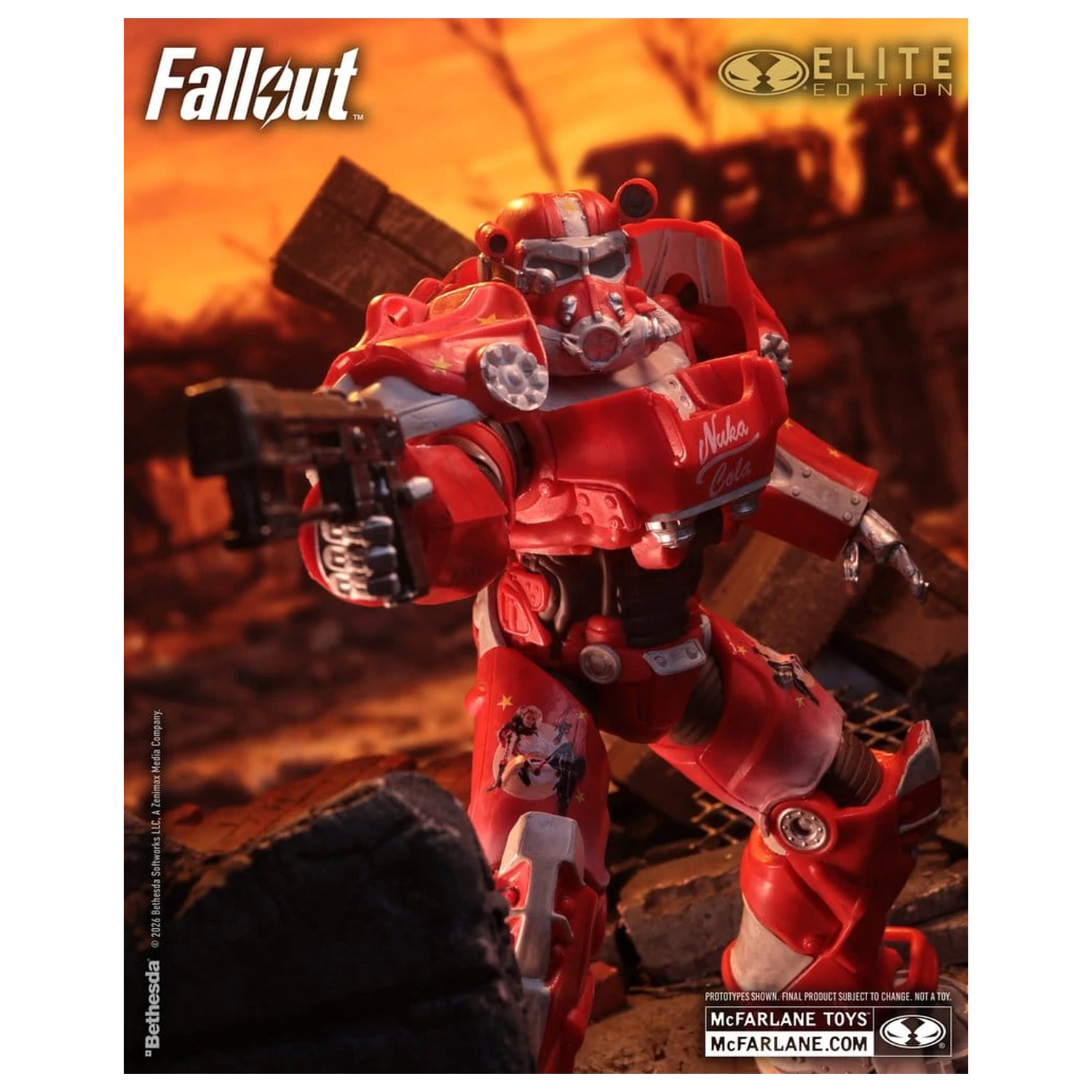 Fallout McFarlane Elite Edition Akcijska figura Fallout 76 Nuka Cola T-60 (Gold Label) 19 cm fotografija izdelka