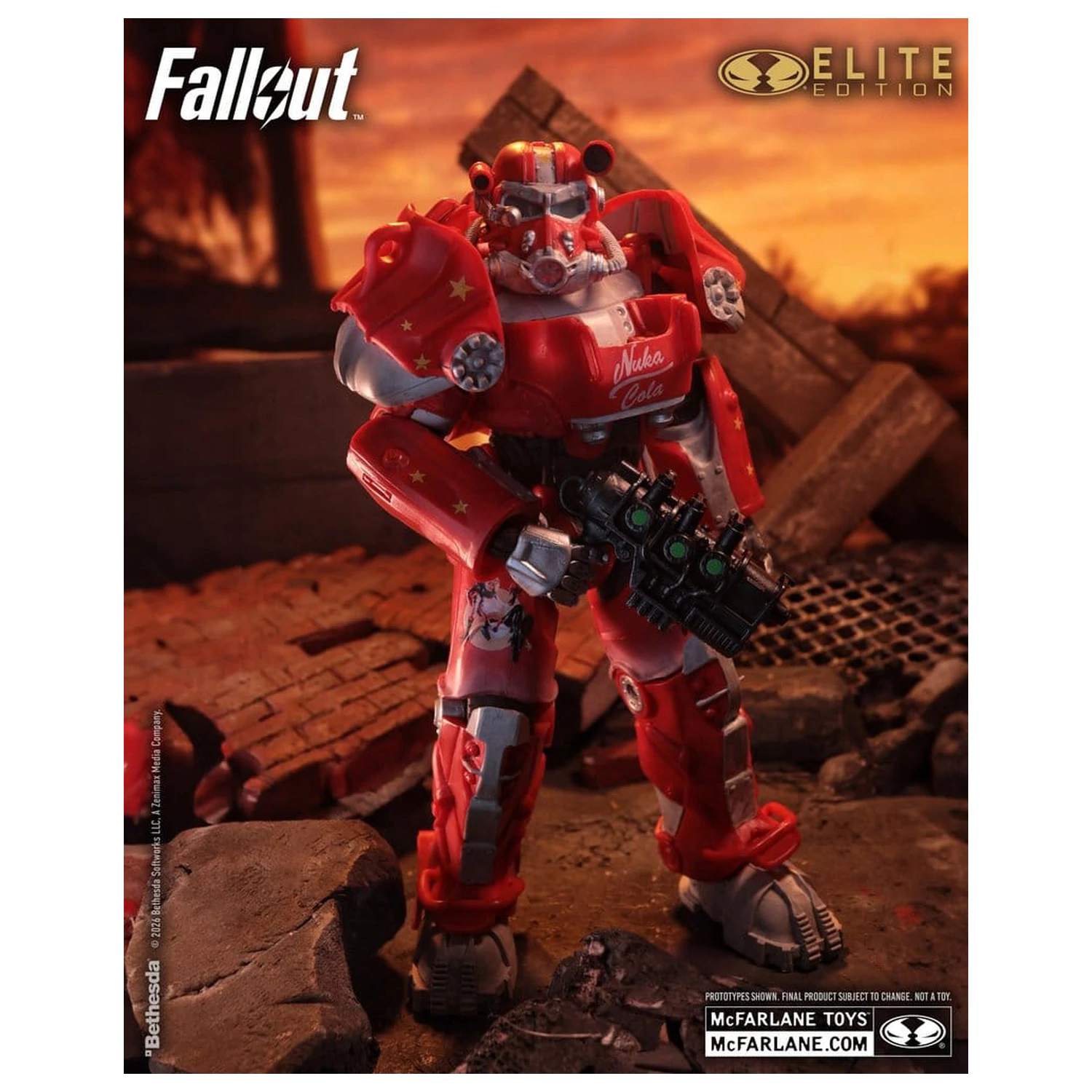 Fallout McFarlane Elite Edition Akcijska figura Fallout 76 Nuka Cola T-60 (Gold Label) 19 cm fotografija izdelka