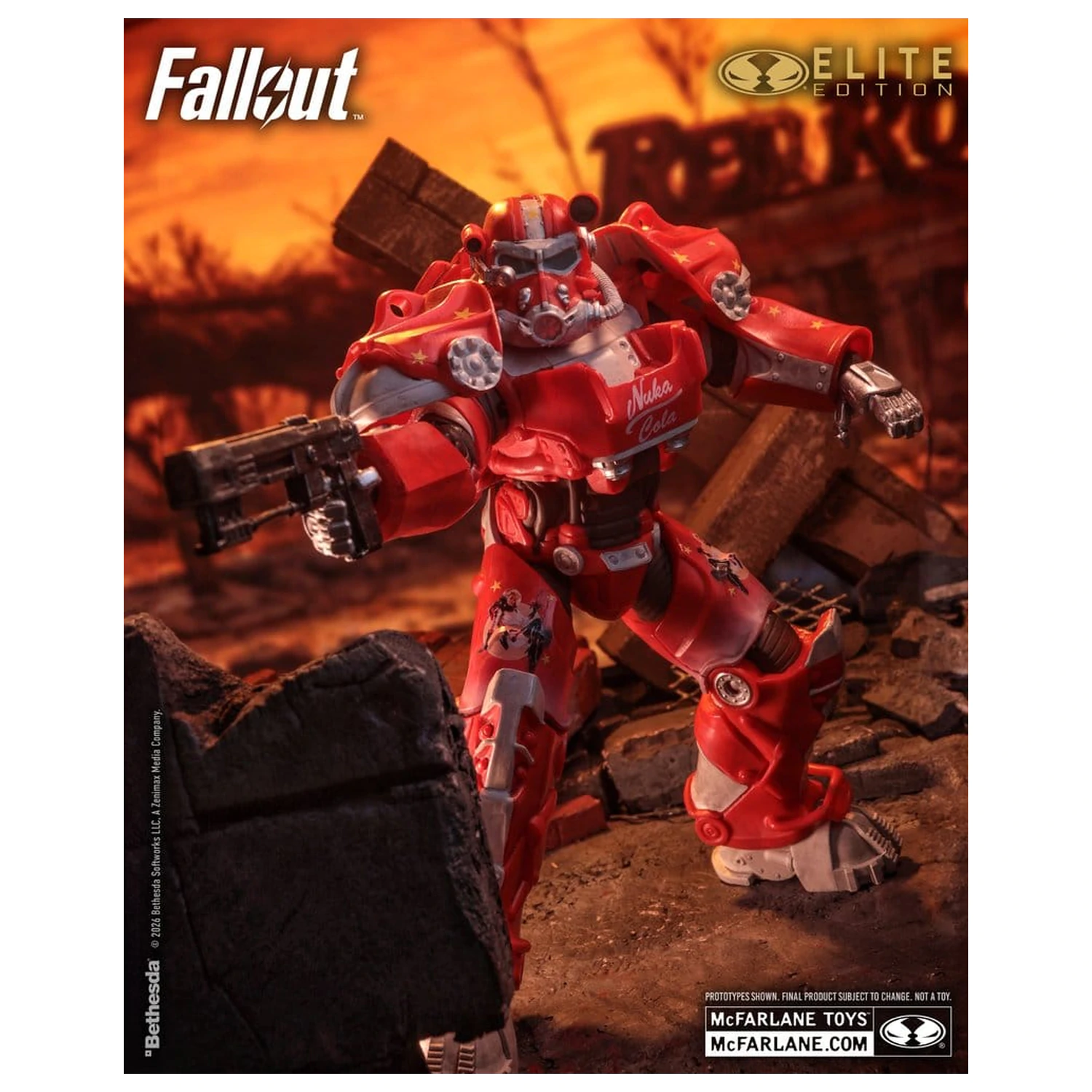 Fallout McFarlane Elite Edition Akcijska figura Fallout 76 Nuka Cola T-60 (Gold Label) 19 cm fotografija izdelka
