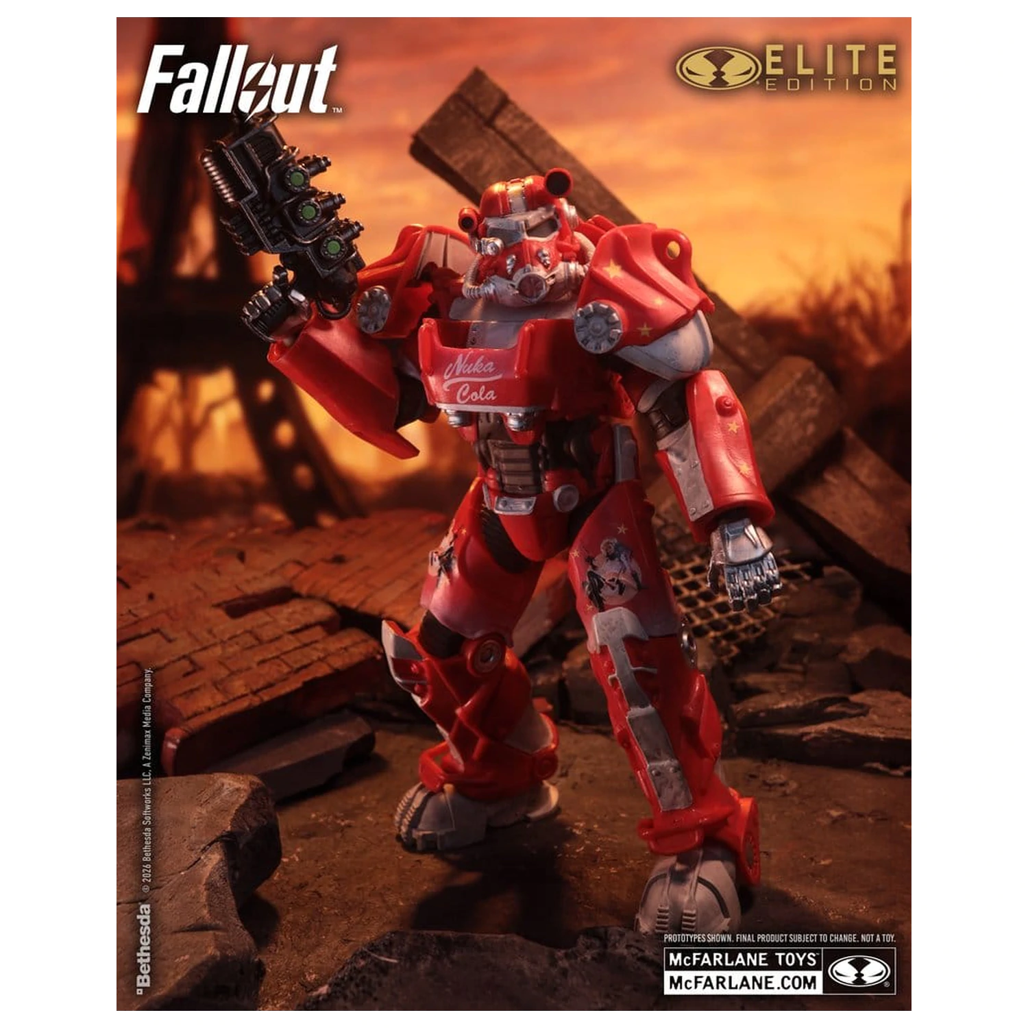 Fallout McFarlane Elite Edition Akcijska figura Fallout 76 Nuka Cola T-60 (Gold Label) 19 cm fotografija izdelka