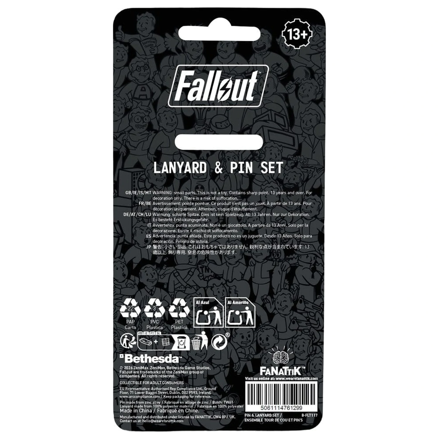 Fallout Vault-Tec Overseer trak za okoli vratu in set značk z buciko fotografija izdelka