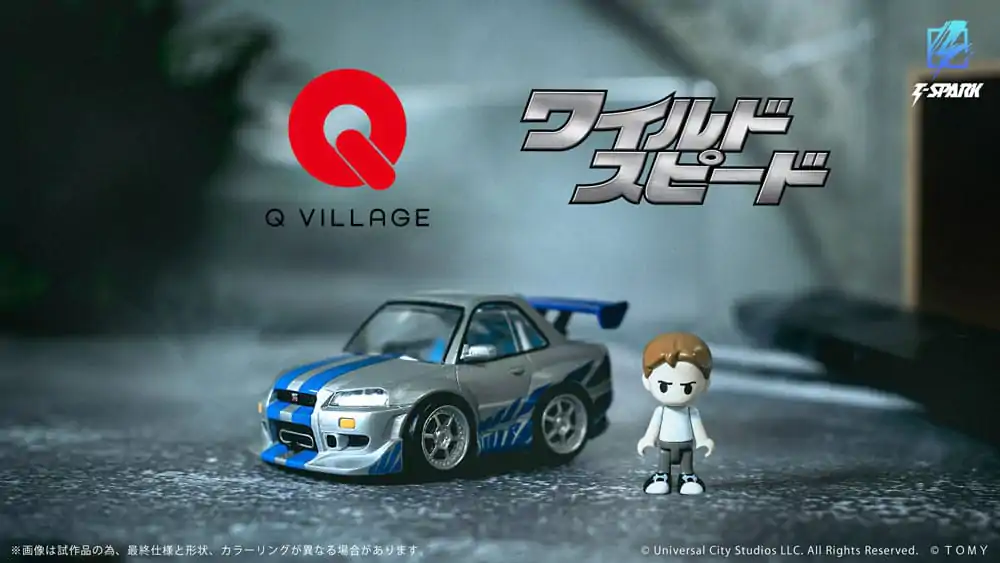 Fast & Furious Q-Village vozilo z minifiguro Nissan Skyline GT-R (R34) 9 cm fotografija izdelka