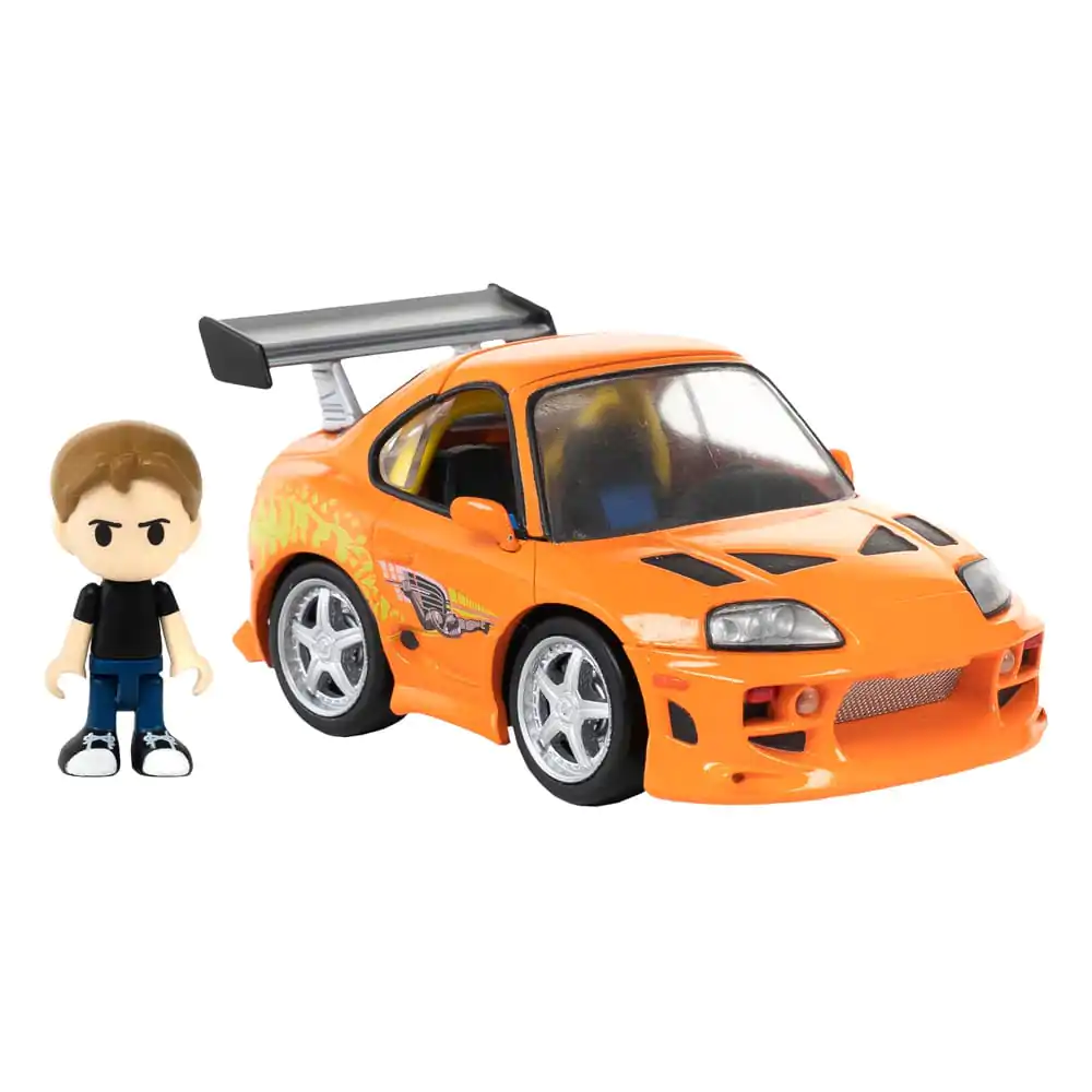 Fast & Furious Q-Village Vozilo z mini figuro Toyota Supra JZA80 9 cm fotografija izdelka
