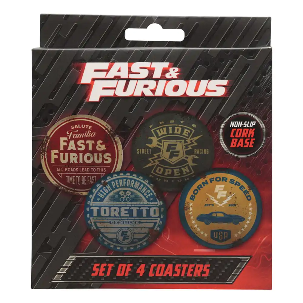 Fast & Furious komplet 4 podstavkov starinski slog fotografija izdelka