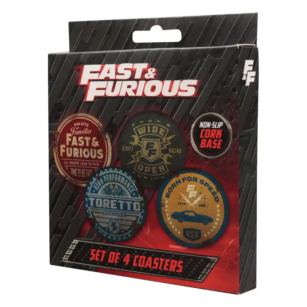 Fast & Furious komplet 4 podstavkov starinski slog fotografija izdelka