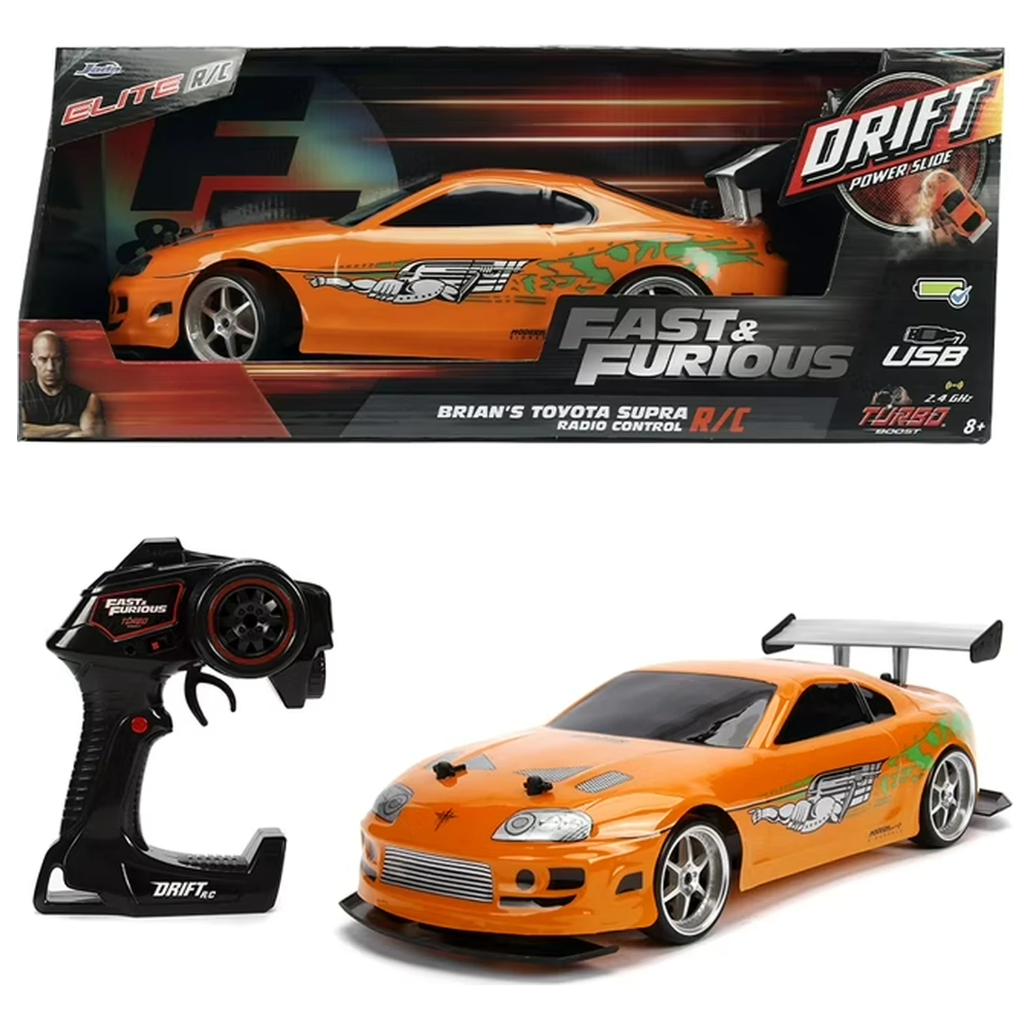 Fast & Furious 1995 Toyota Supra avto na daljinsko vodenje 1:24 fotografija izdelka