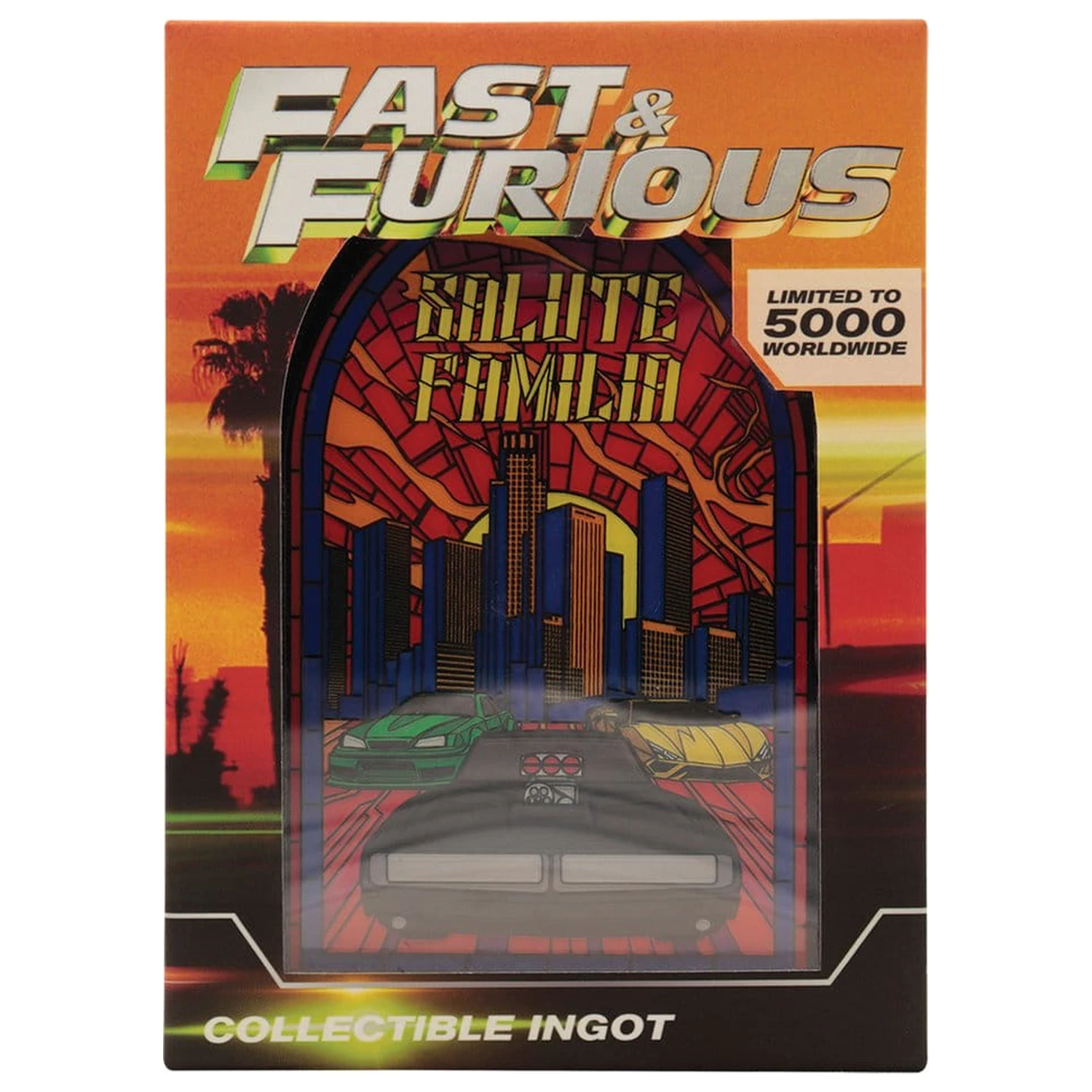 Fast & Furious palica v stilu vitraža kovinska fotografija izdelka