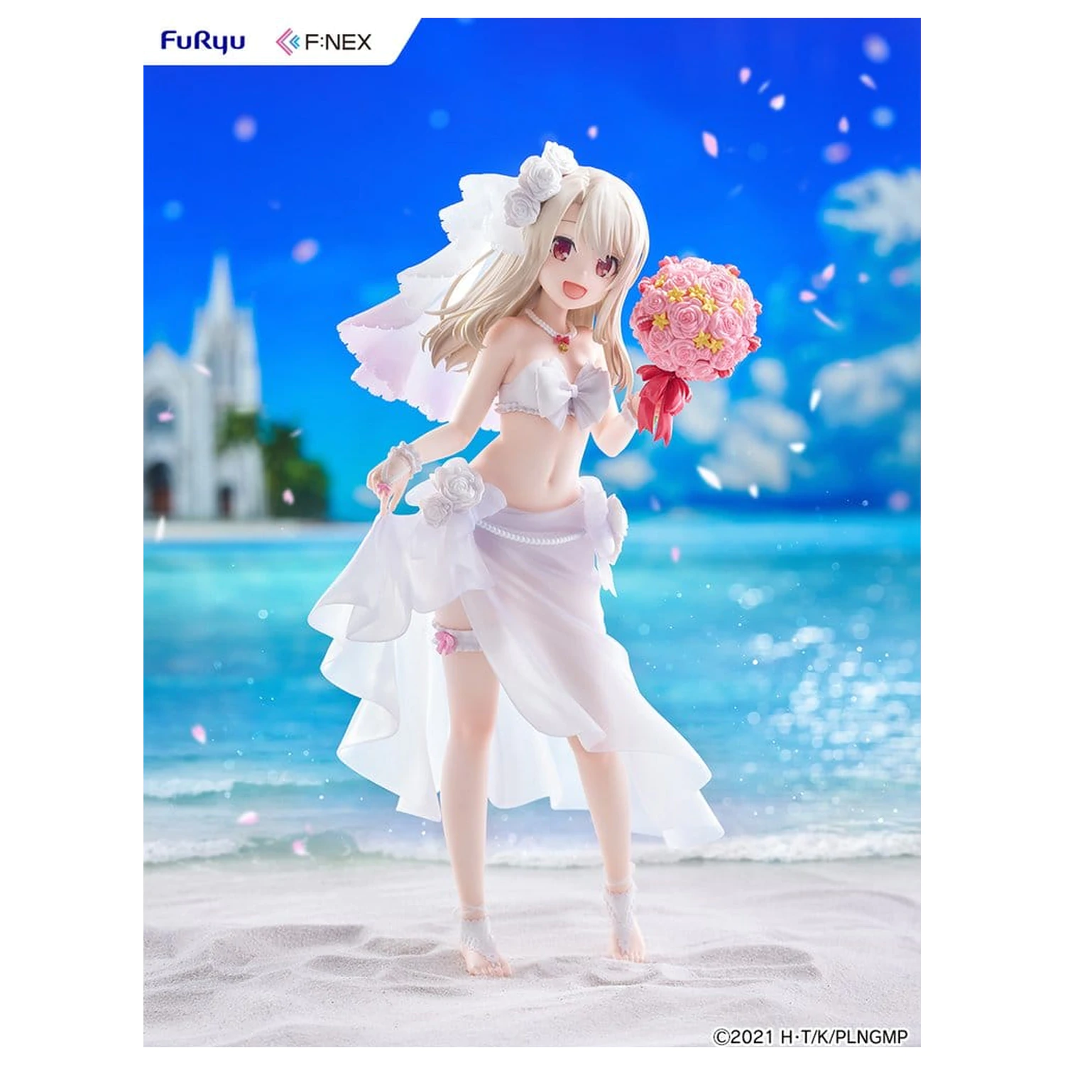 Fate/kaleid liner Prisma Illya: Licht - The Nameless Girl F:NEX PVC figura 1/7 Illyasviel von Einzbern Wedding Swimsuit Ver. 21 cm fotografija izdelka