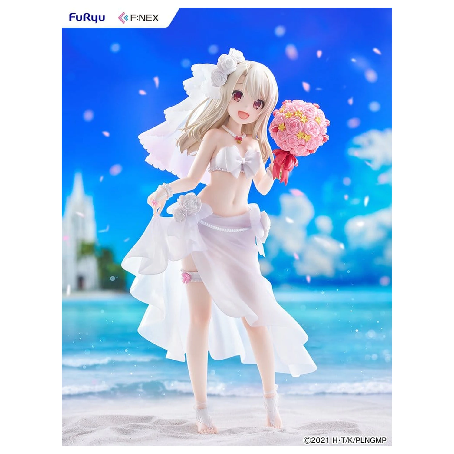 Fate/kaleid liner Prisma Illya: Licht - The Nameless Girl F:NEX PVC figura 1/7 Illyasviel von Einzbern Wedding Swimsuit Ver. 21 cm fotografija izdelka