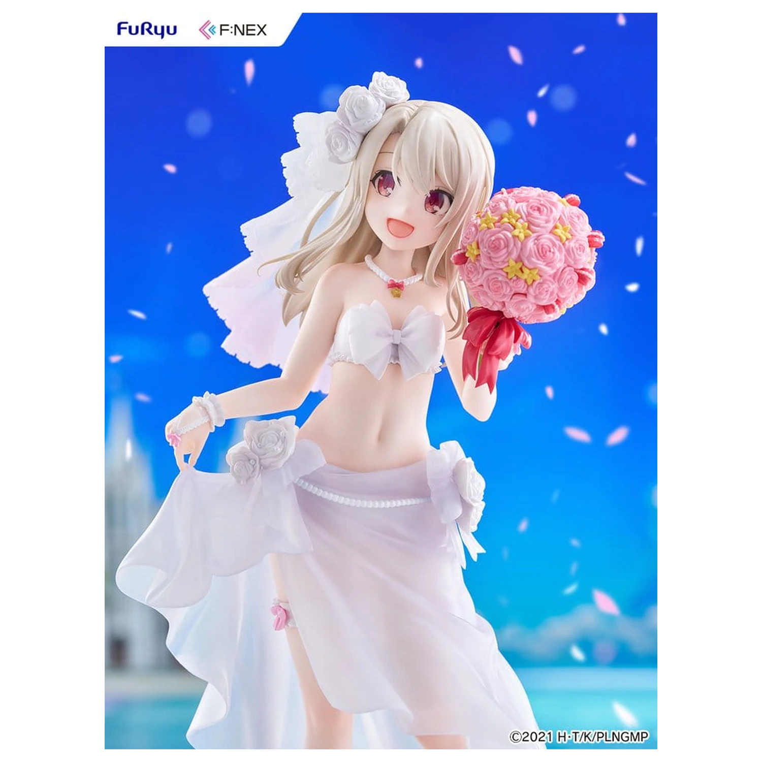 Fate/kaleid liner Prisma Illya: Licht - The Nameless Girl F:NEX PVC figura 1/7 Illyasviel von Einzbern Wedding Swimsuit Ver. 21 cm fotografija izdelka