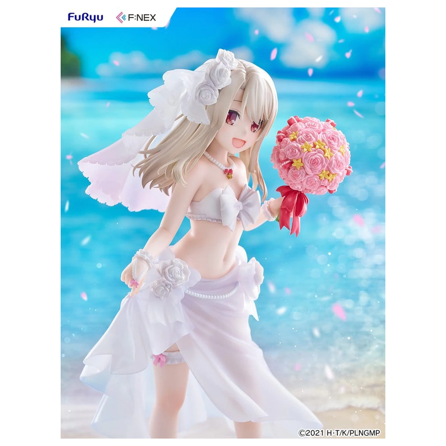 Fate/kaleid liner Prisma Illya: Licht - The Nameless Girl F:NEX PVC figura 1/7 Illyasviel von Einzbern Wedding Swimsuit Ver. 21 cm fotografija izdelka