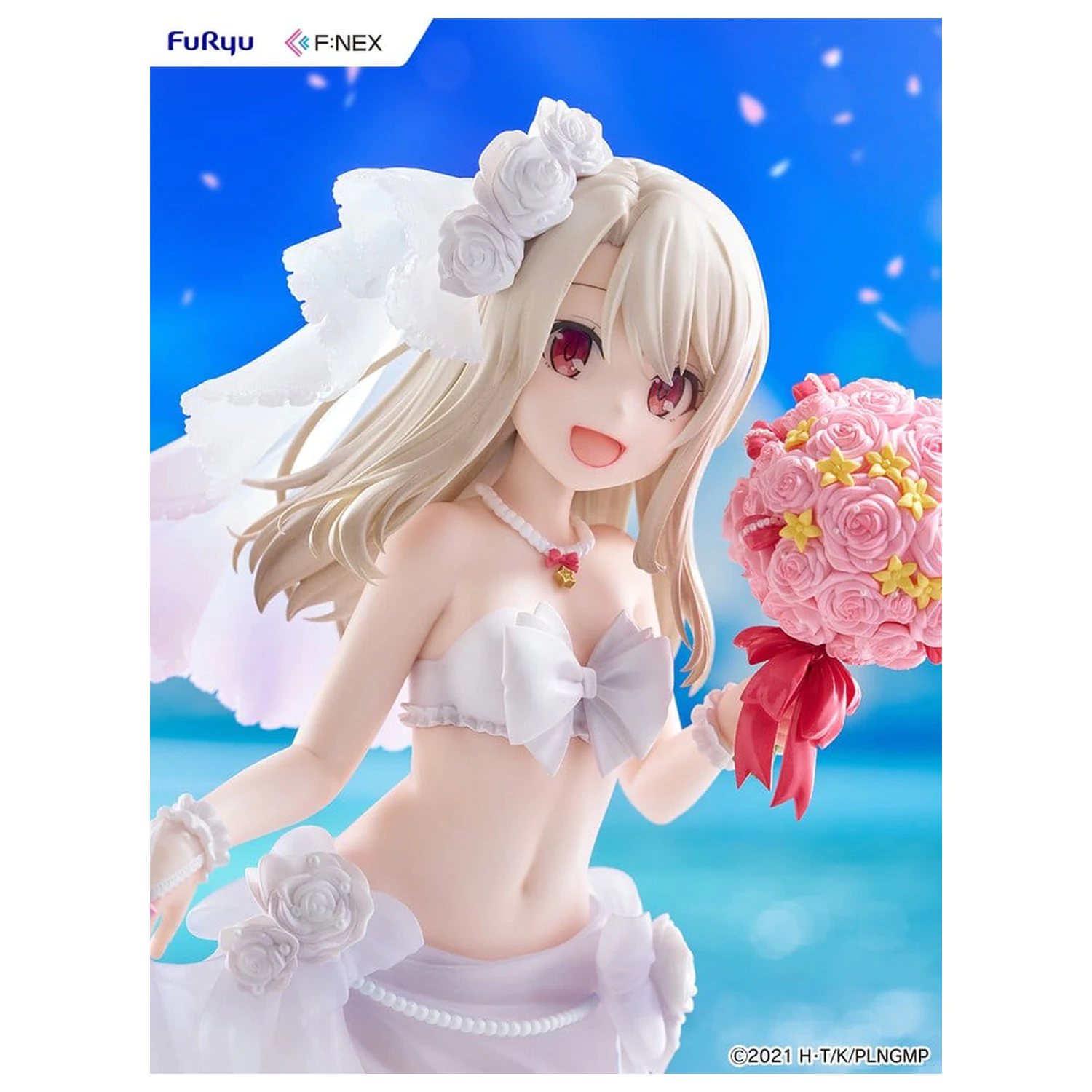 Fate/kaleid liner Prisma Illya: Licht - The Nameless Girl F:NEX PVC figura 1/7 Illyasviel von Einzbern Wedding Swimsuit Ver. 21 cm fotografija izdelka