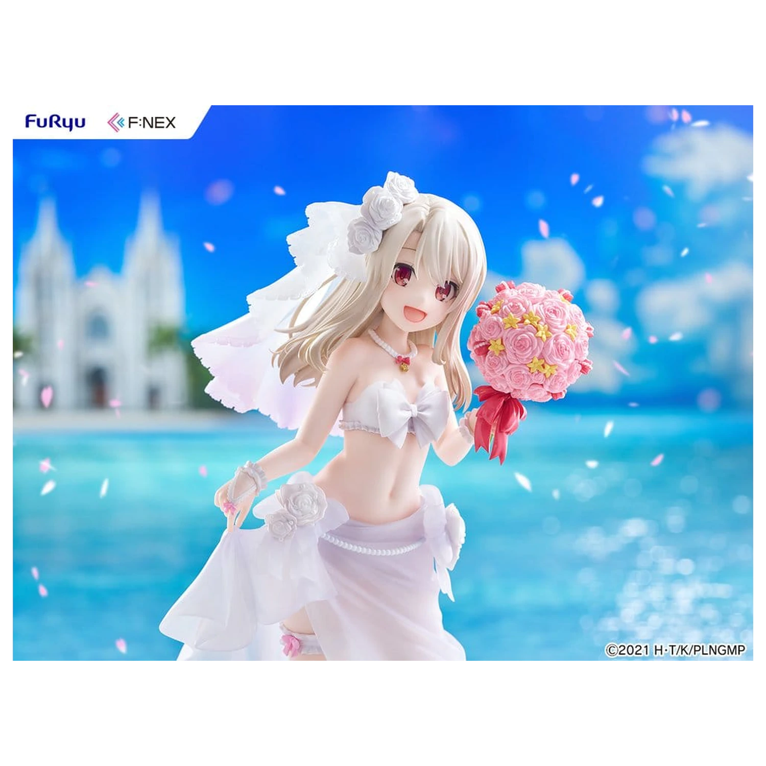 Fate/kaleid liner Prisma Illya: Licht - The Nameless Girl F:NEX PVC figura 1/7 Illyasviel von Einzbern Wedding Swimsuit Ver. 21 cm fotografija izdelka
