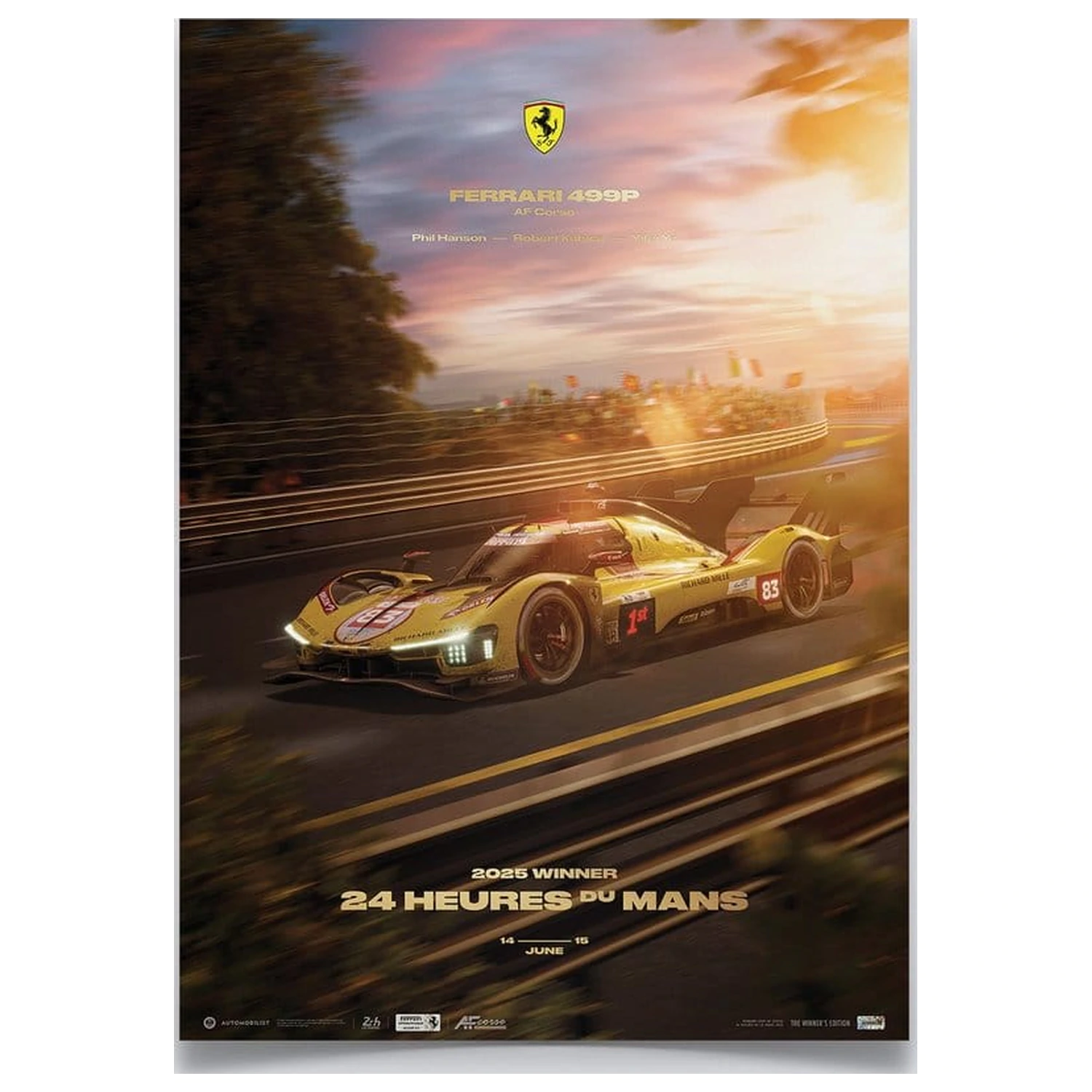 Ferrari AF Corse Sestavljanka 499P 24 Heures du Mans 2025 Winner (1000 kosov) 48 x 68 cm fotografija izdelka