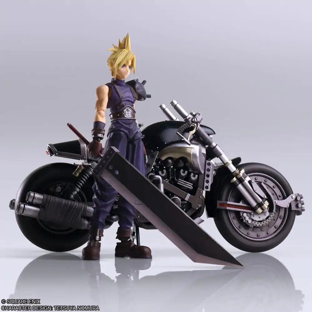 Final Fantasy VII Bring Arts akcijska figura in vozilo Cloud Strife & Hardy-Daytona 15 cm fotografija izdelka