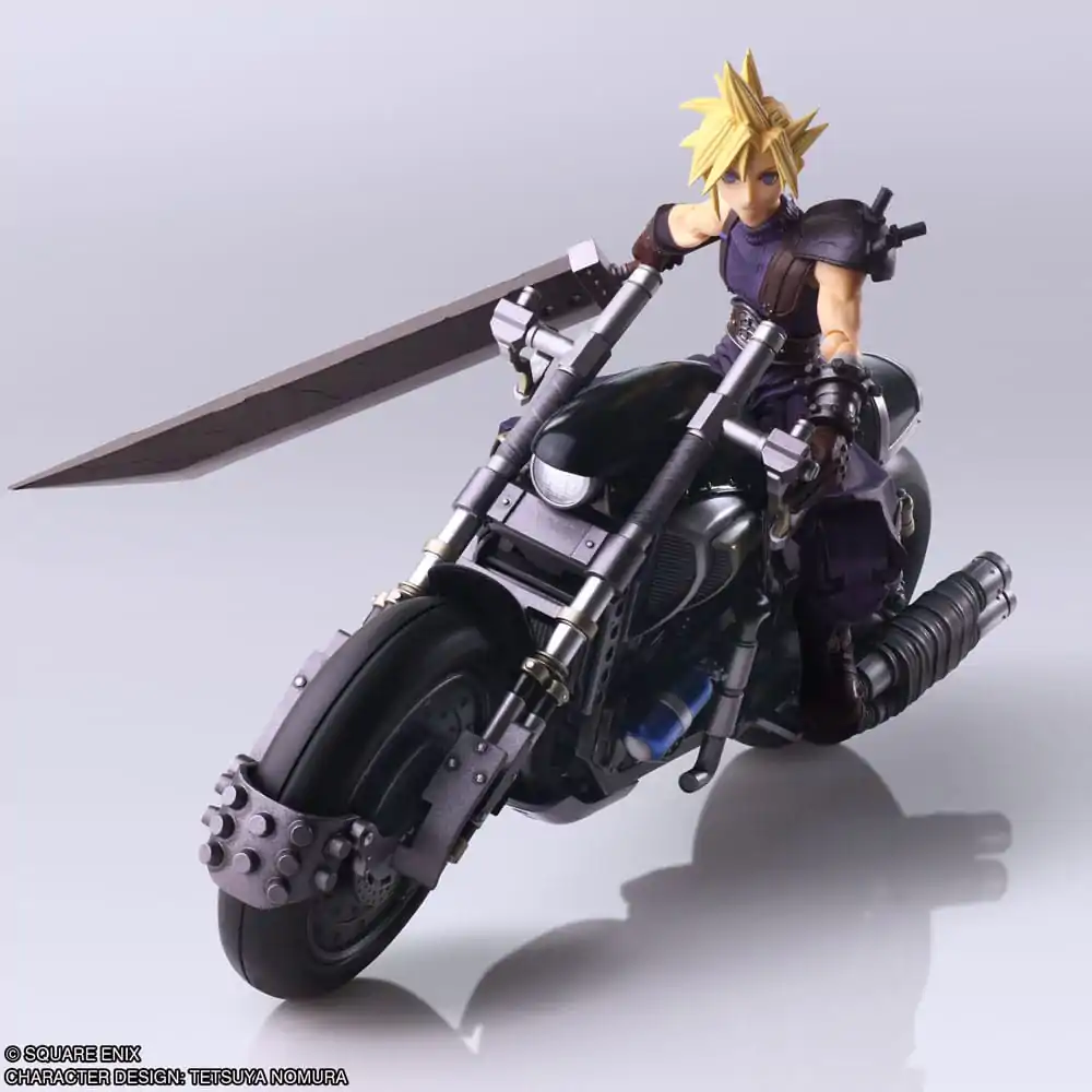 Final Fantasy VII Bring Arts akcijska figura in vozilo Cloud Strife & Hardy-Daytona 15 cm fotografija izdelka