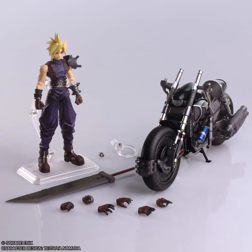 Final Fantasy VII Bring Arts akcijska figura in vozilo Cloud Strife & Hardy-Daytona 15 cm fotografija izdelka