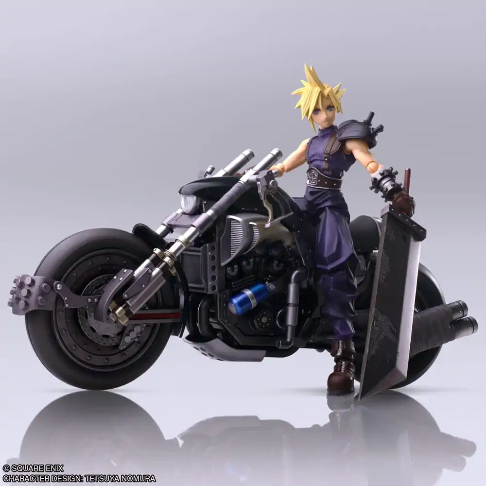 Final Fantasy VII Bring Arts akcijska figura in vozilo Cloud Strife & Hardy-Daytona 15 cm fotografija izdelka