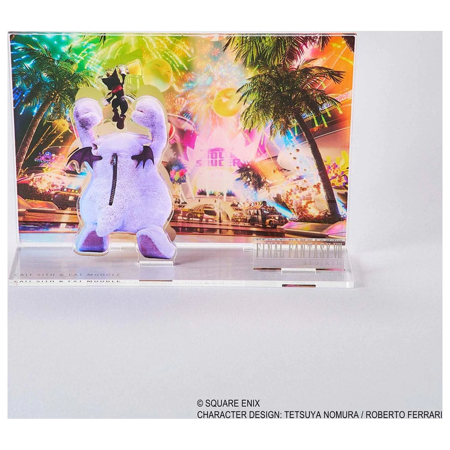 Final Fantasy VII Rebirth Akrilna diorama Cait Sith & Fat Moogle Key Art fotografija izdelka