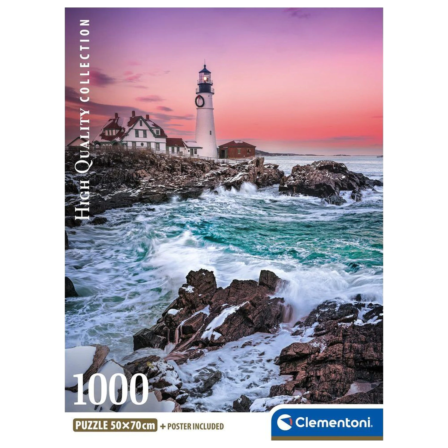 First Snow At Portland Head sestavljanka 1000 kosov fotografija izdelka